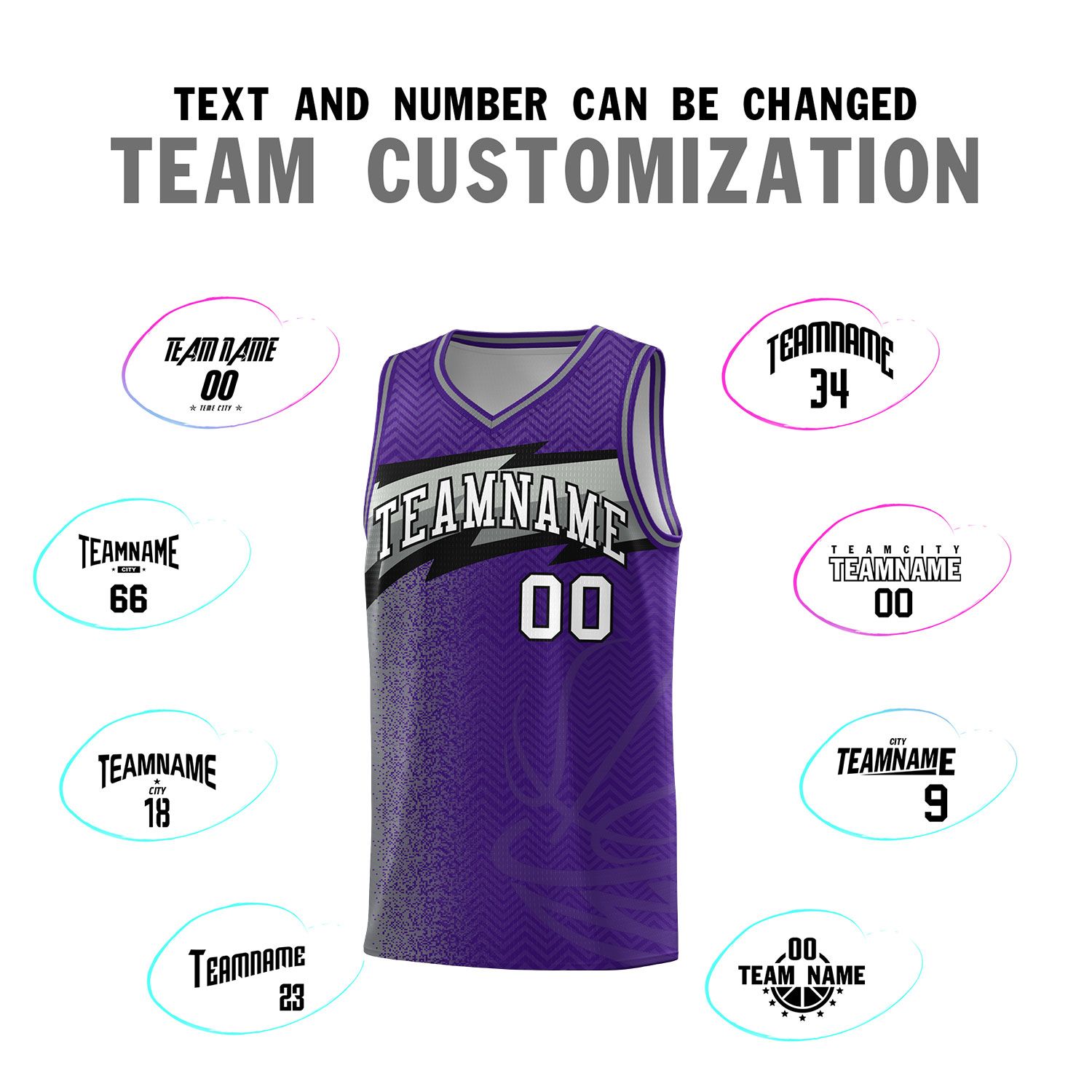 Custom Purple Dot Scatter Graffiti Pattern Sports Uniform Basketball Jersey