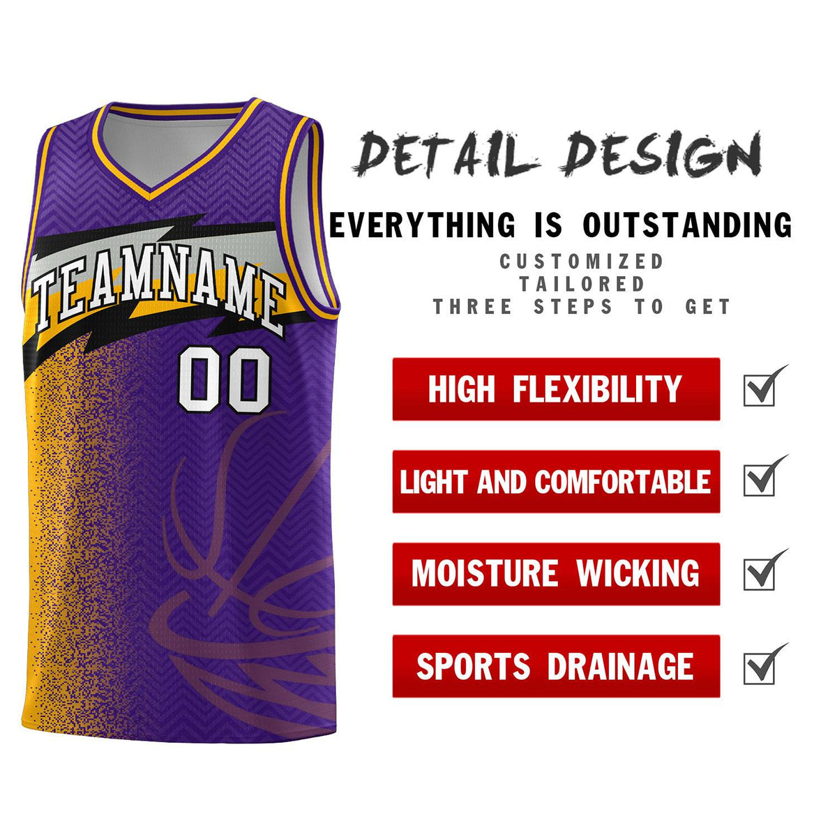 Custom Purple Dot Scatter Graffiti Pattern Sports Uniform Basketball Jersey