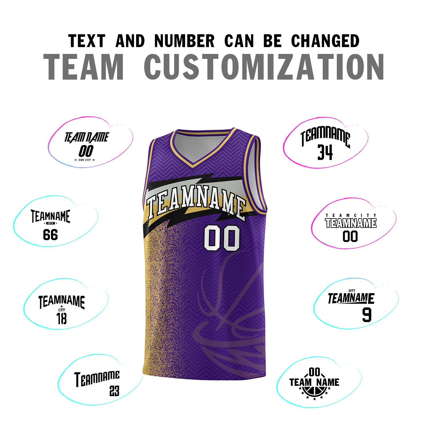 Custom Purple Dot Scatter Graffiti Pattern Sports Uniform Basketball Jersey