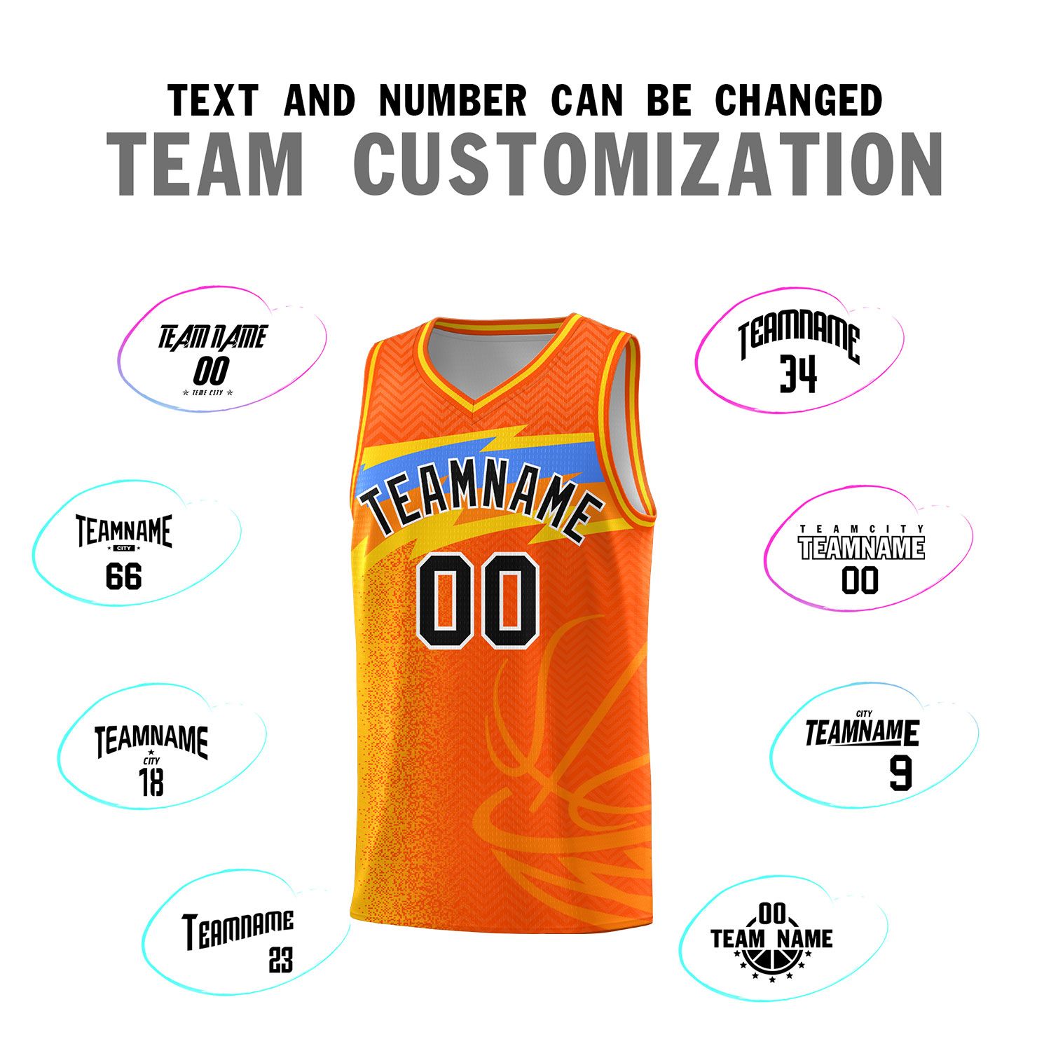 Custom Orange Dot Scatter Graffiti Pattern Sports Uniform Basketball Jersey