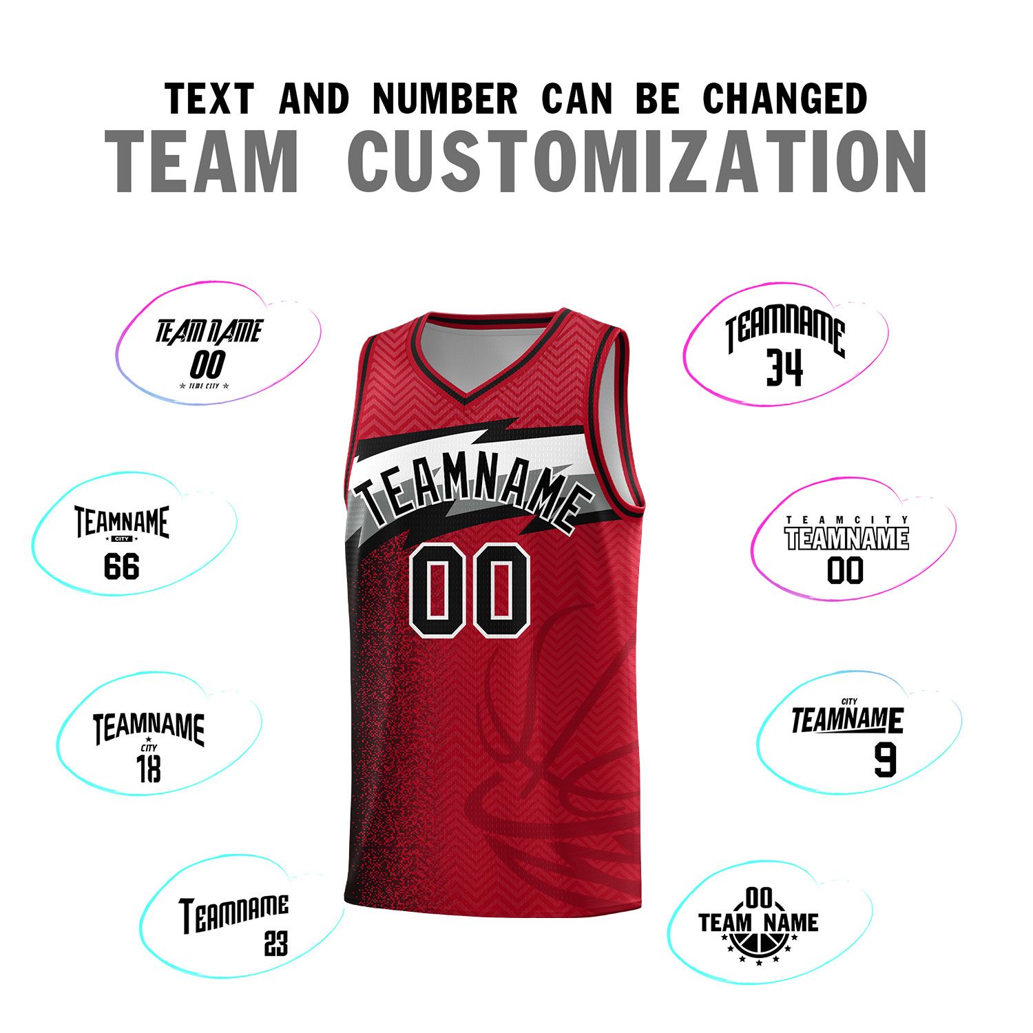 Custom Red Dot Scatter Graffiti Pattern Sports Uniform Basketball Jersey
