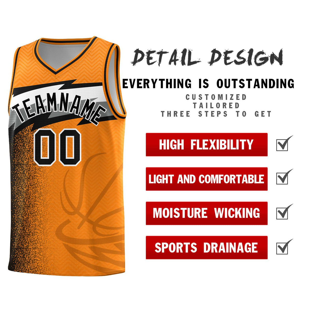 Custom Broncos Orange Dot Scatter Graffiti Pattern Sports Uniform Basketball Jersey