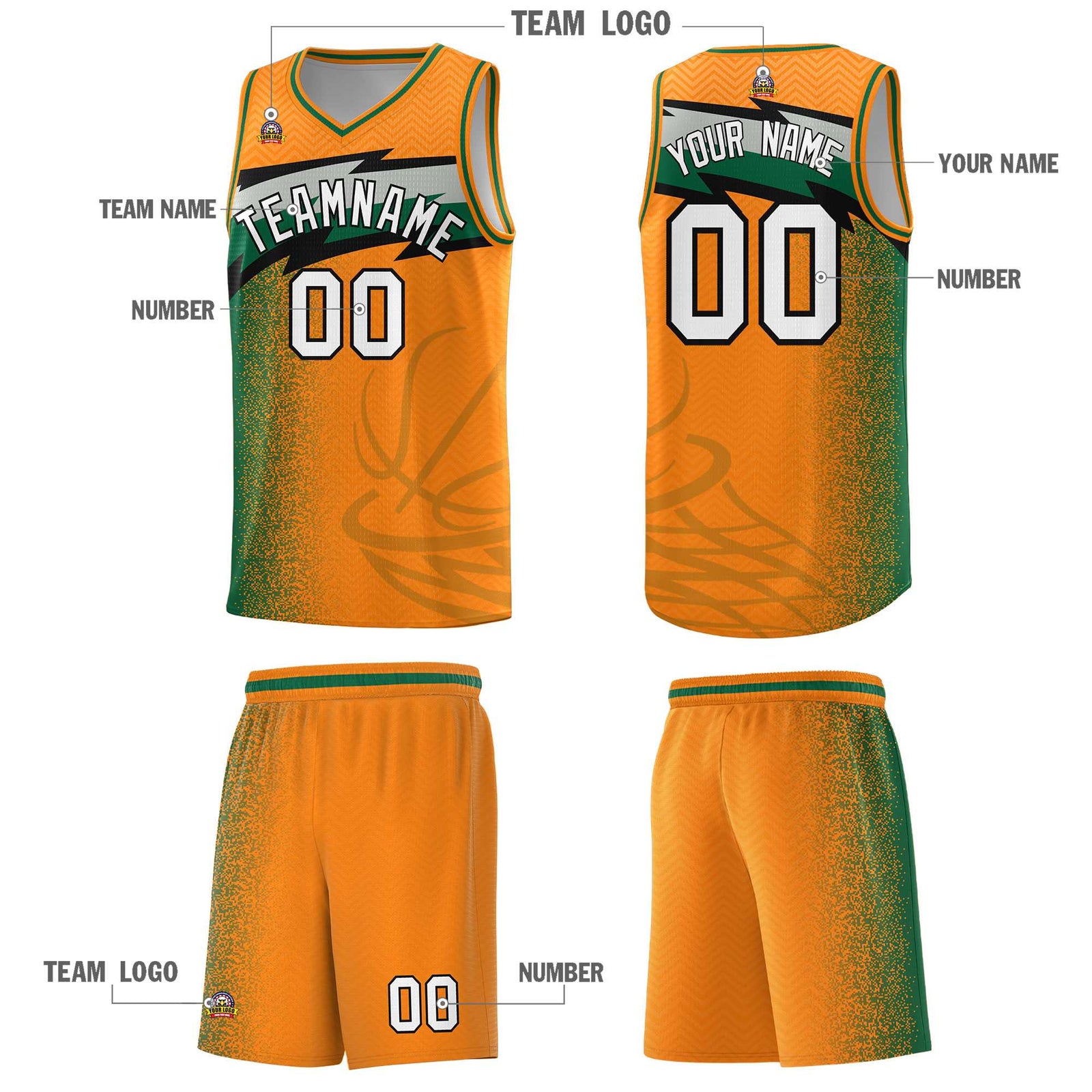 Custom Broncos Orange Dot Scatter Graffiti Pattern Sports Uniform Basketball Jersey