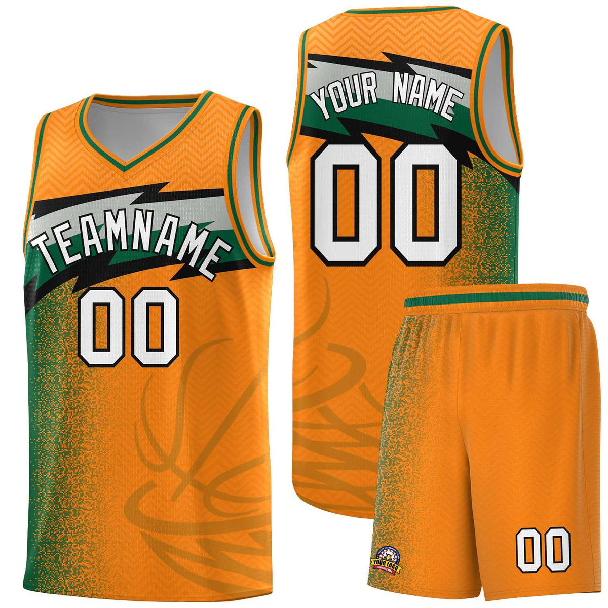 Custom Broncos Orange Dot Scatter Graffiti Pattern Sports Uniform Basketball Jersey