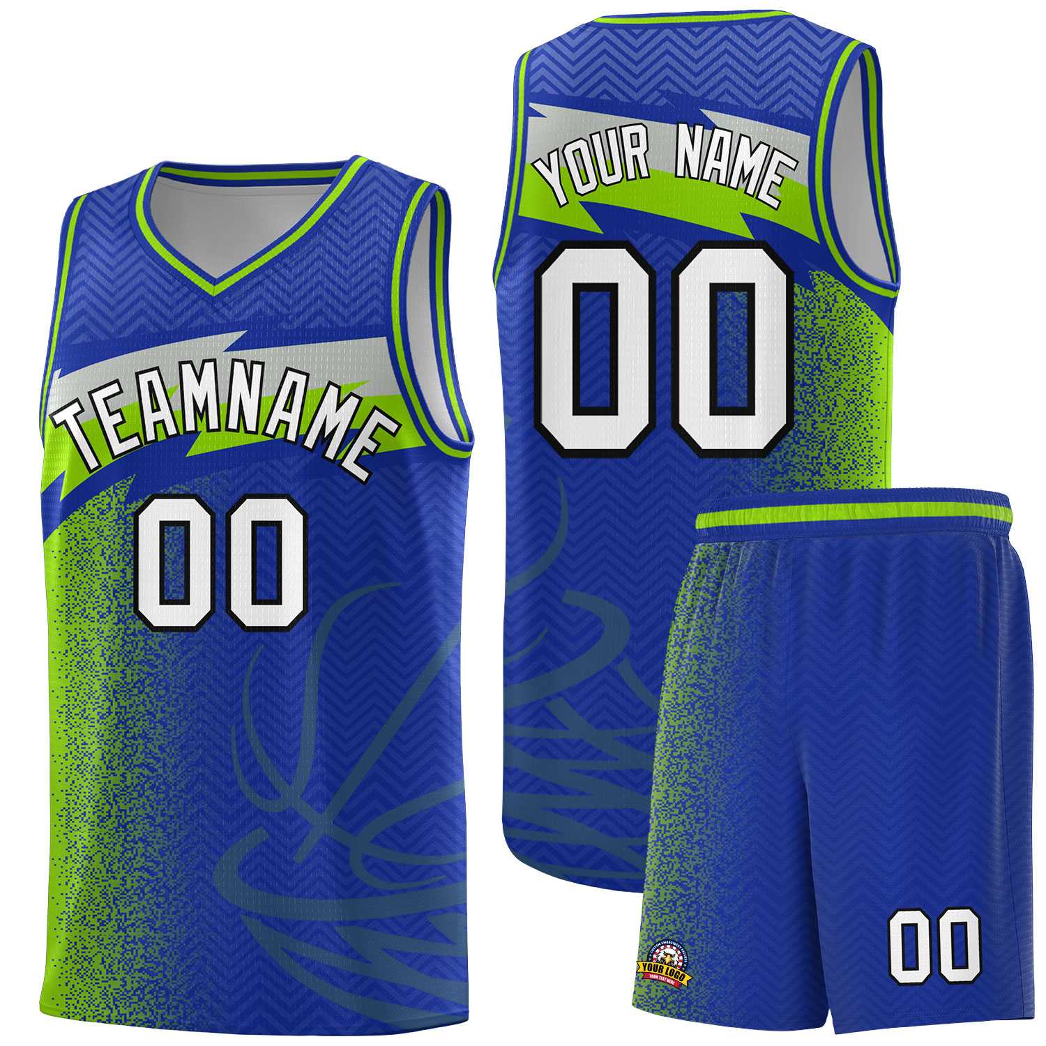 Custom Royal Dot Scatter Graffiti Pattern Sports Uniform Basketball Jersey