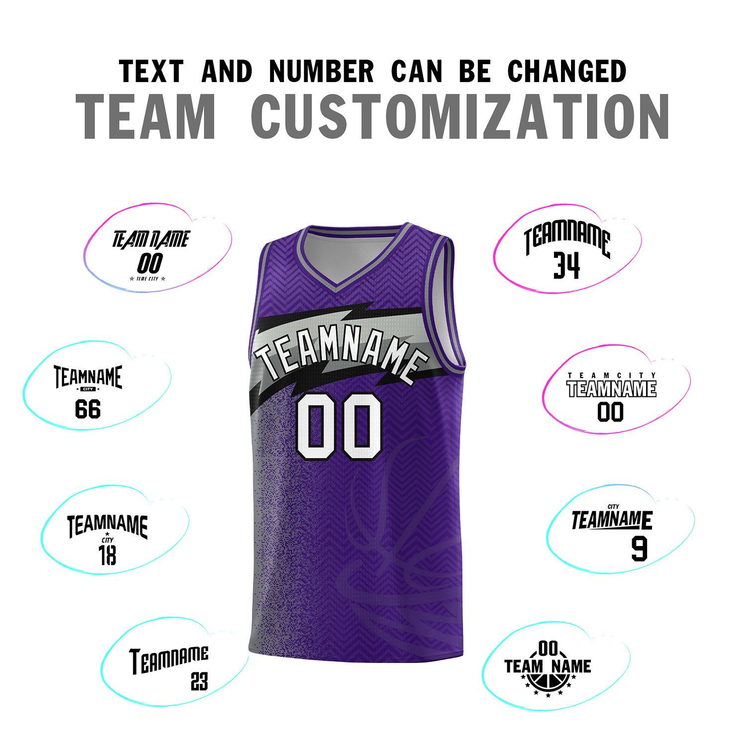 Custom Purple Dot Scatter Graffiti Pattern Sports Uniform Basketball Jersey