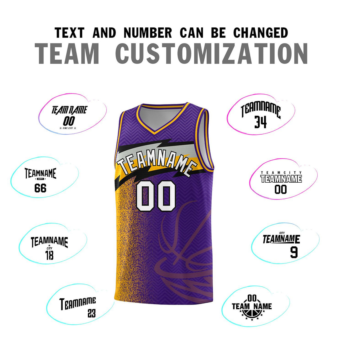 Custom Purple Dot Scatter Graffiti Pattern Sports Uniform Basketball Jersey
