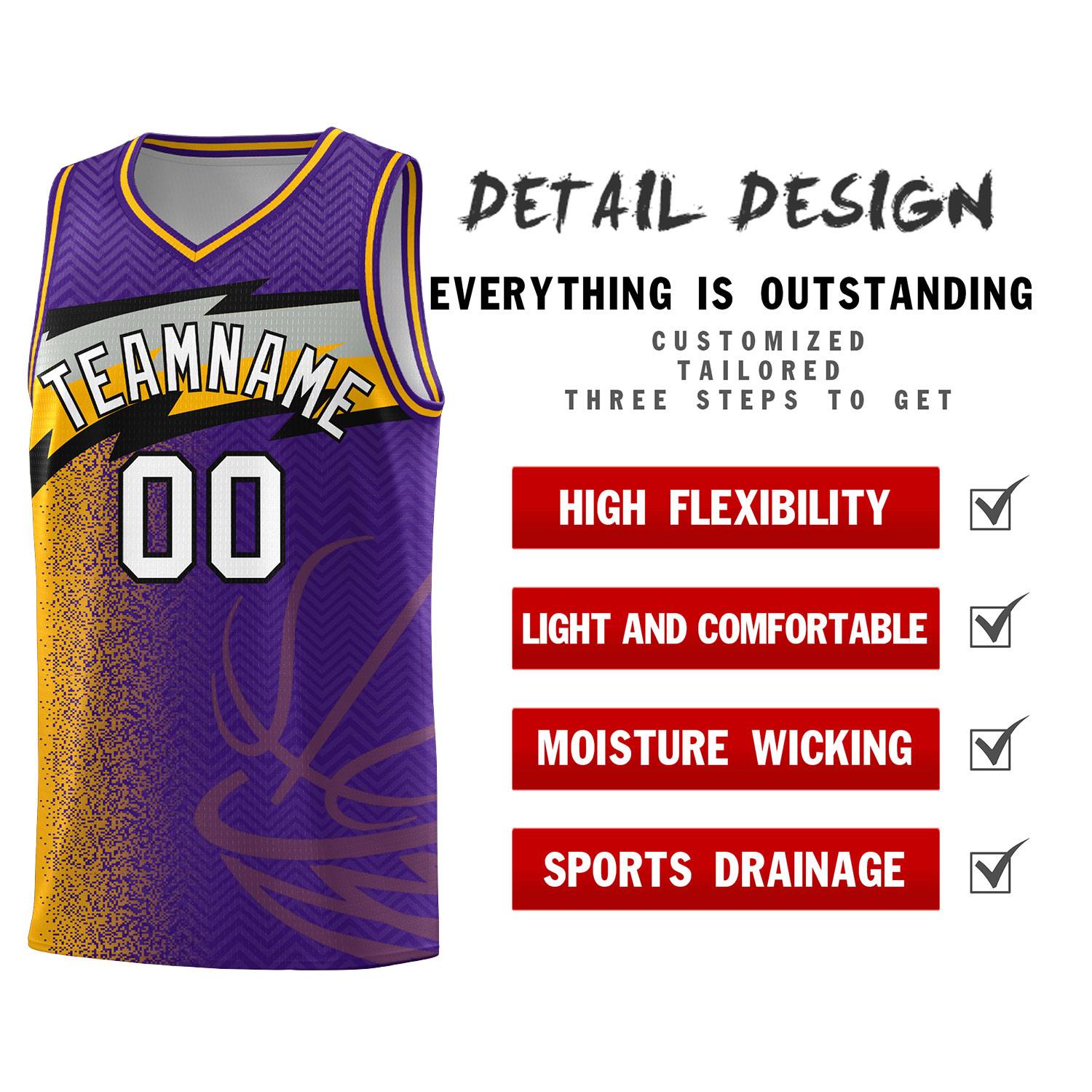Custom Purple Dot Scatter Graffiti Pattern Sports Uniform Basketball Jersey