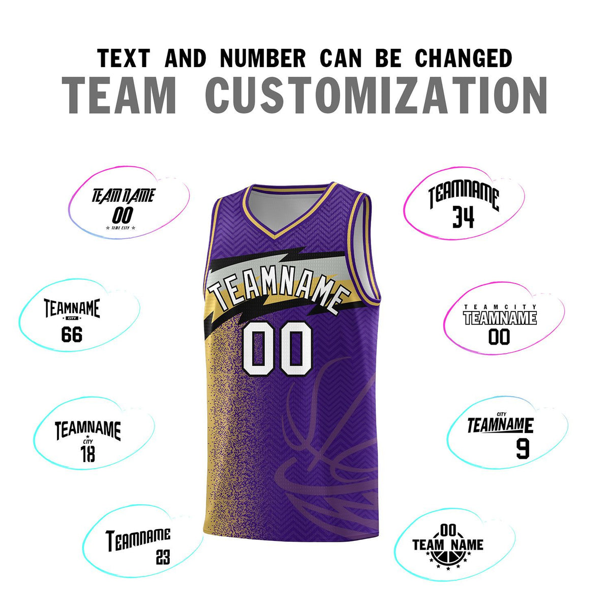 Custom Purple Dot Scatter Graffiti Pattern Sports Uniform Basketball Jersey