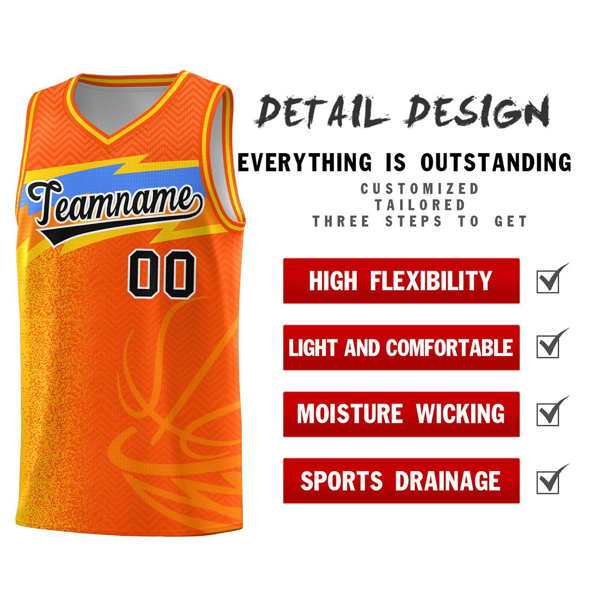 Custom Orange Dot Scatter Graffiti Pattern Sports Uniform Basketball Jersey