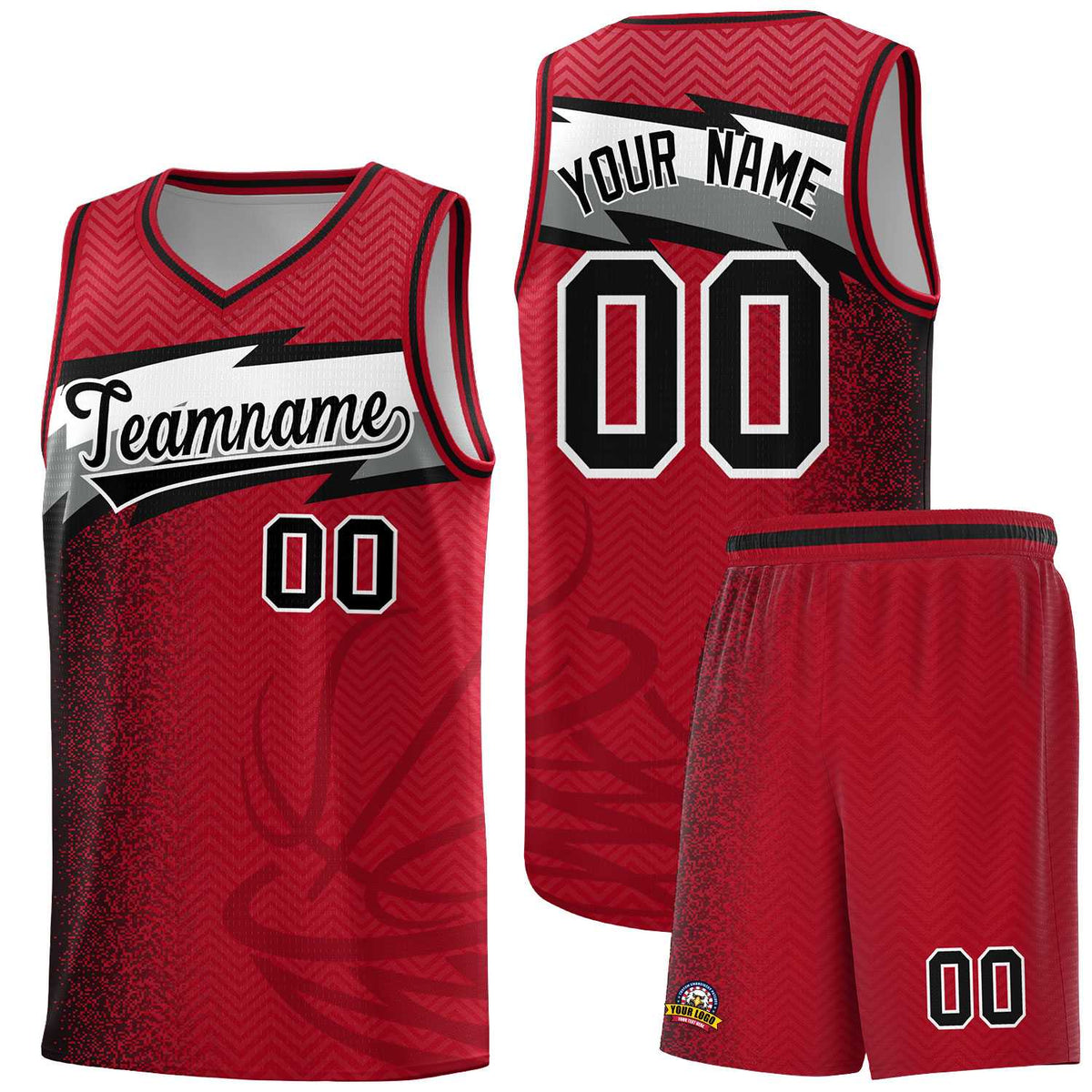 Custom Red Dot Scatter Graffiti Pattern Sports Uniform Basketball Jersey