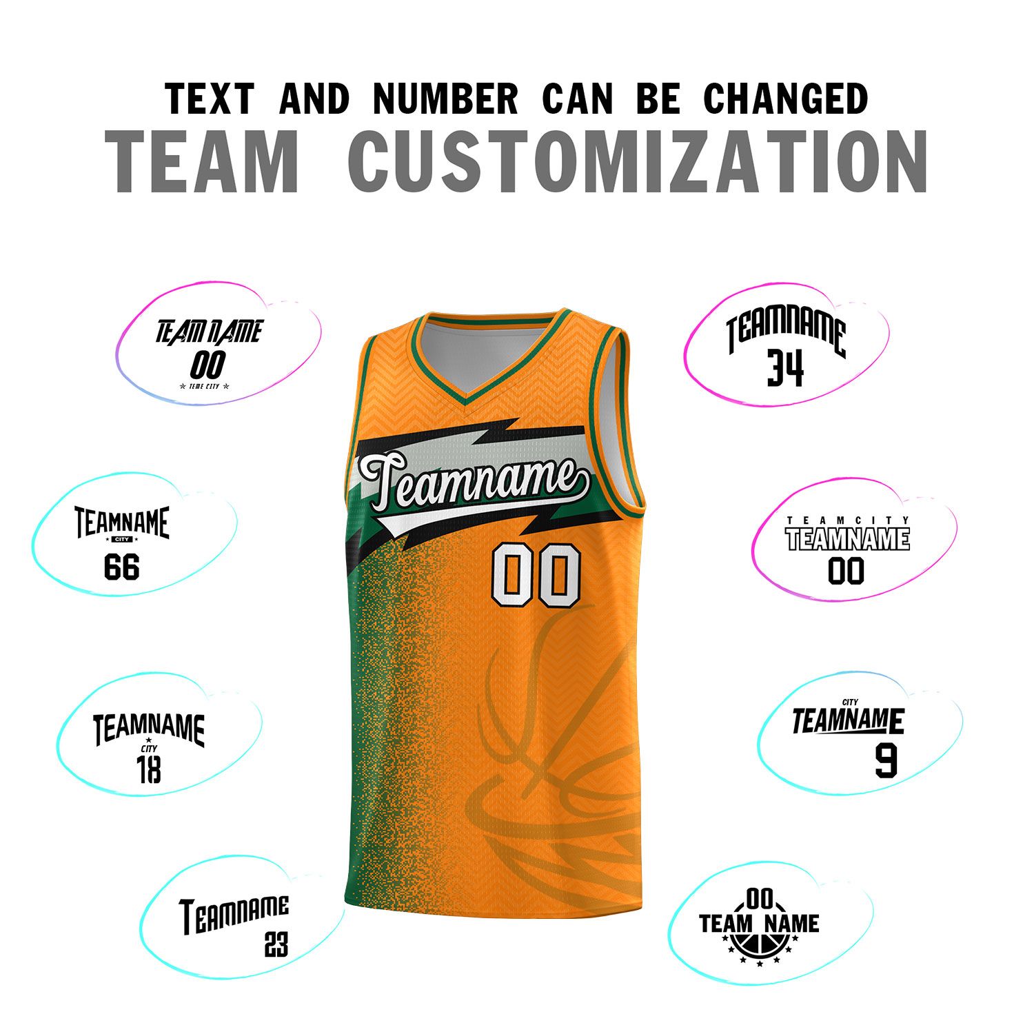 Custom Broncos Orange Dot Scatter Graffiti Pattern Sports Uniform Basketball Jersey