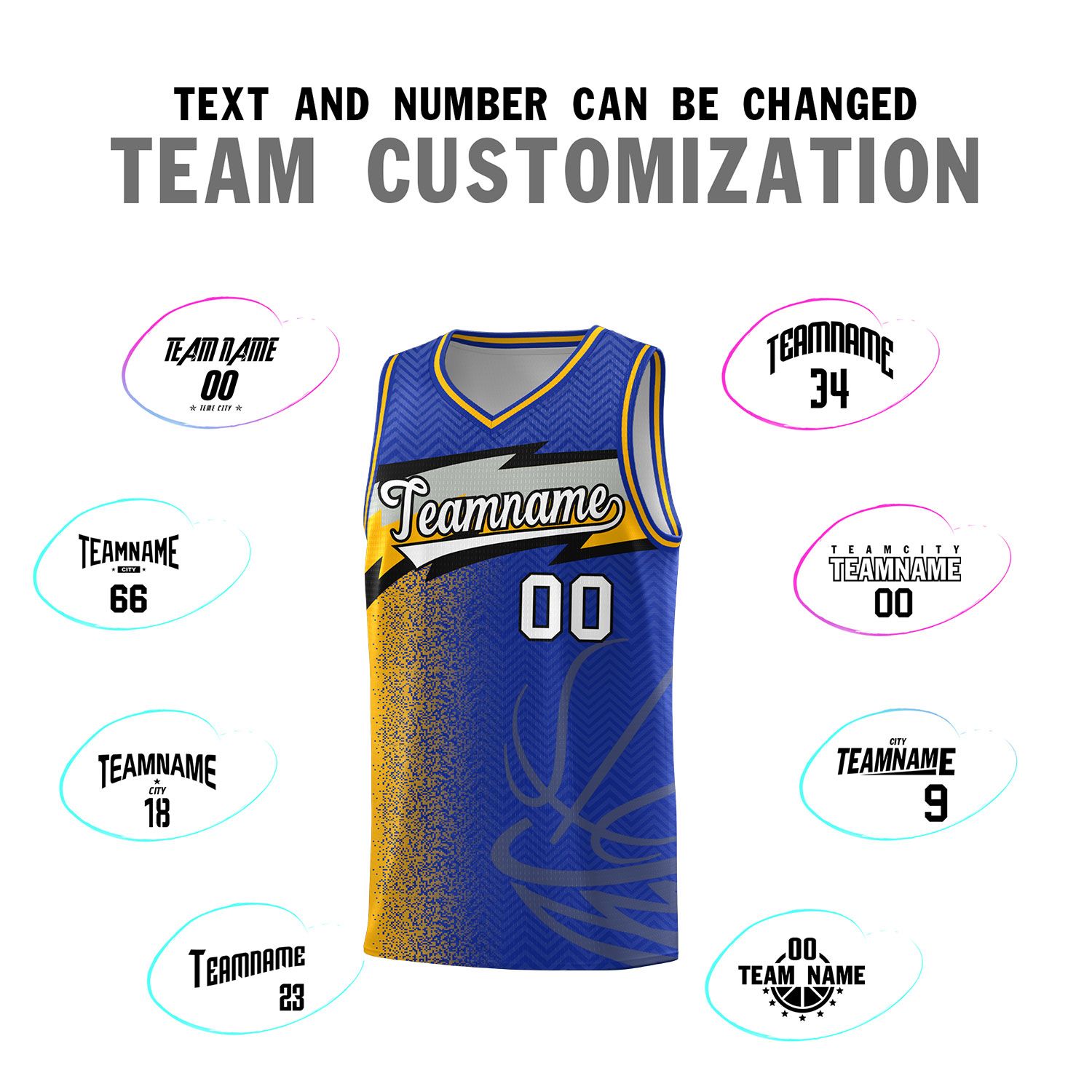 Custom Royal Dot Scatter Graffiti Pattern Sports Uniform Basketball Jersey