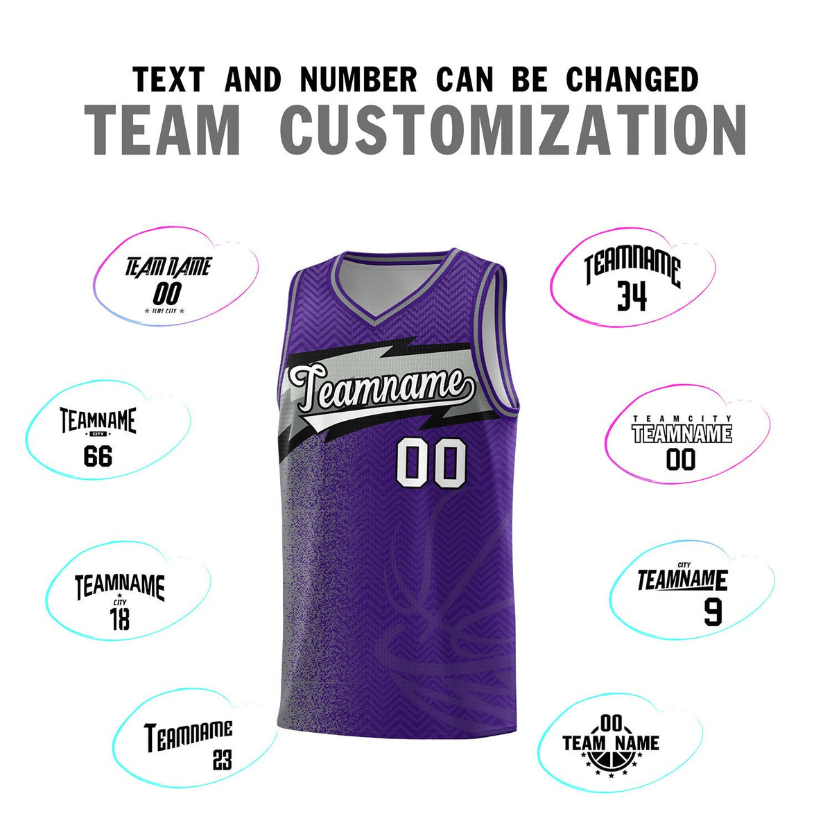 Custom Purple Dot Scatter Graffiti Pattern Sports Uniform Basketball Jersey