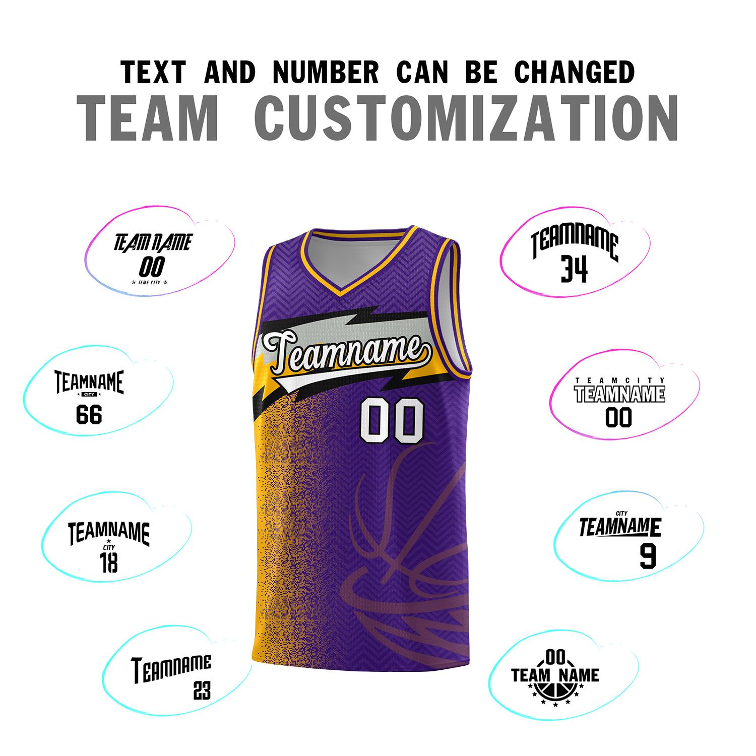 Custom Purple Dot Scatter Graffiti Pattern Sports Uniform Basketball Jersey