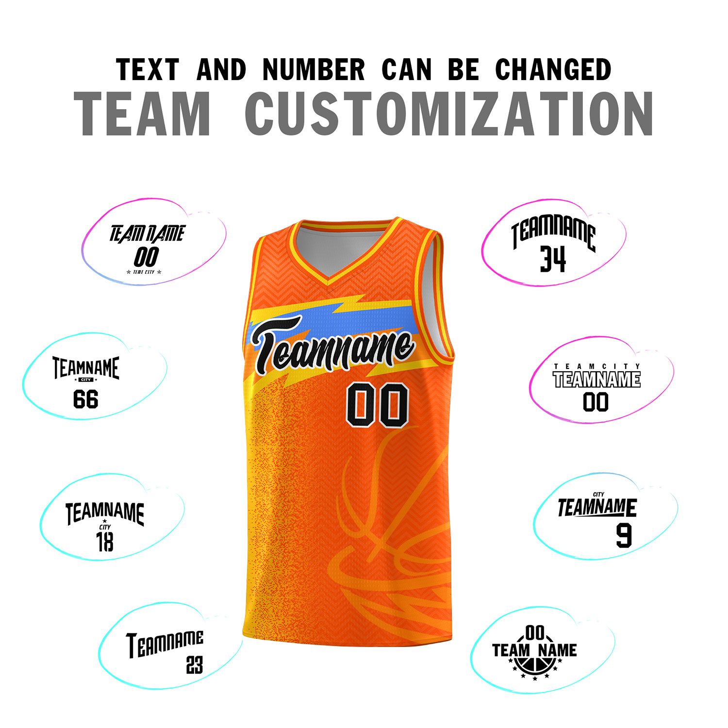 Custom Orange Dot Scatter Graffiti Pattern Sports Uniform Basketball Jersey