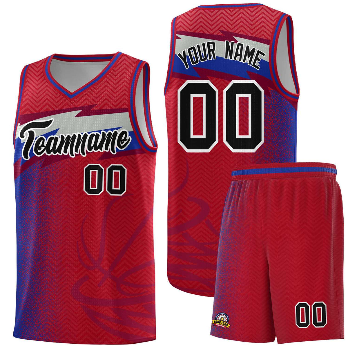 Custom Red Dot Scatter Graffiti Pattern Sports Uniform Basketball Jersey