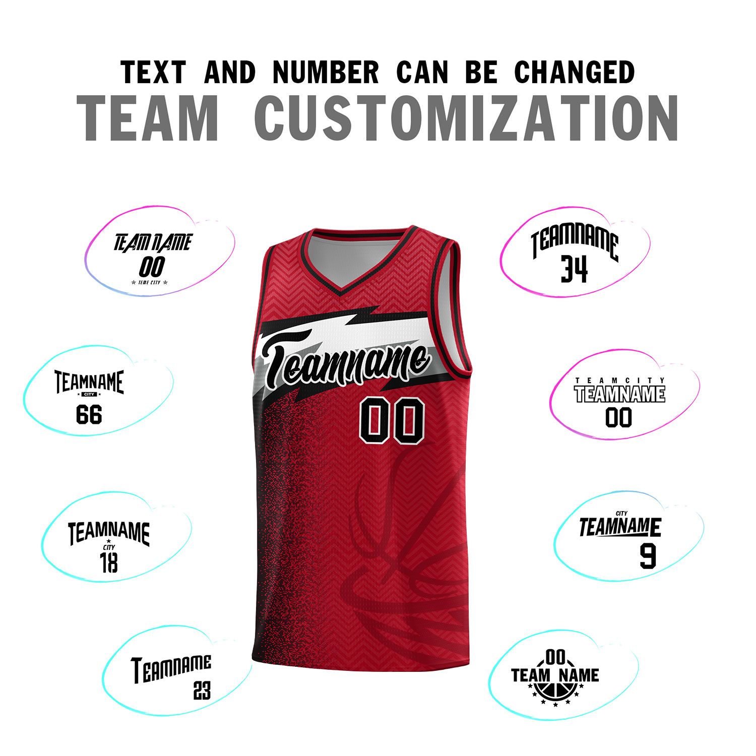 Custom Red Dot Scatter Graffiti Pattern Sports Uniform Basketball Jersey