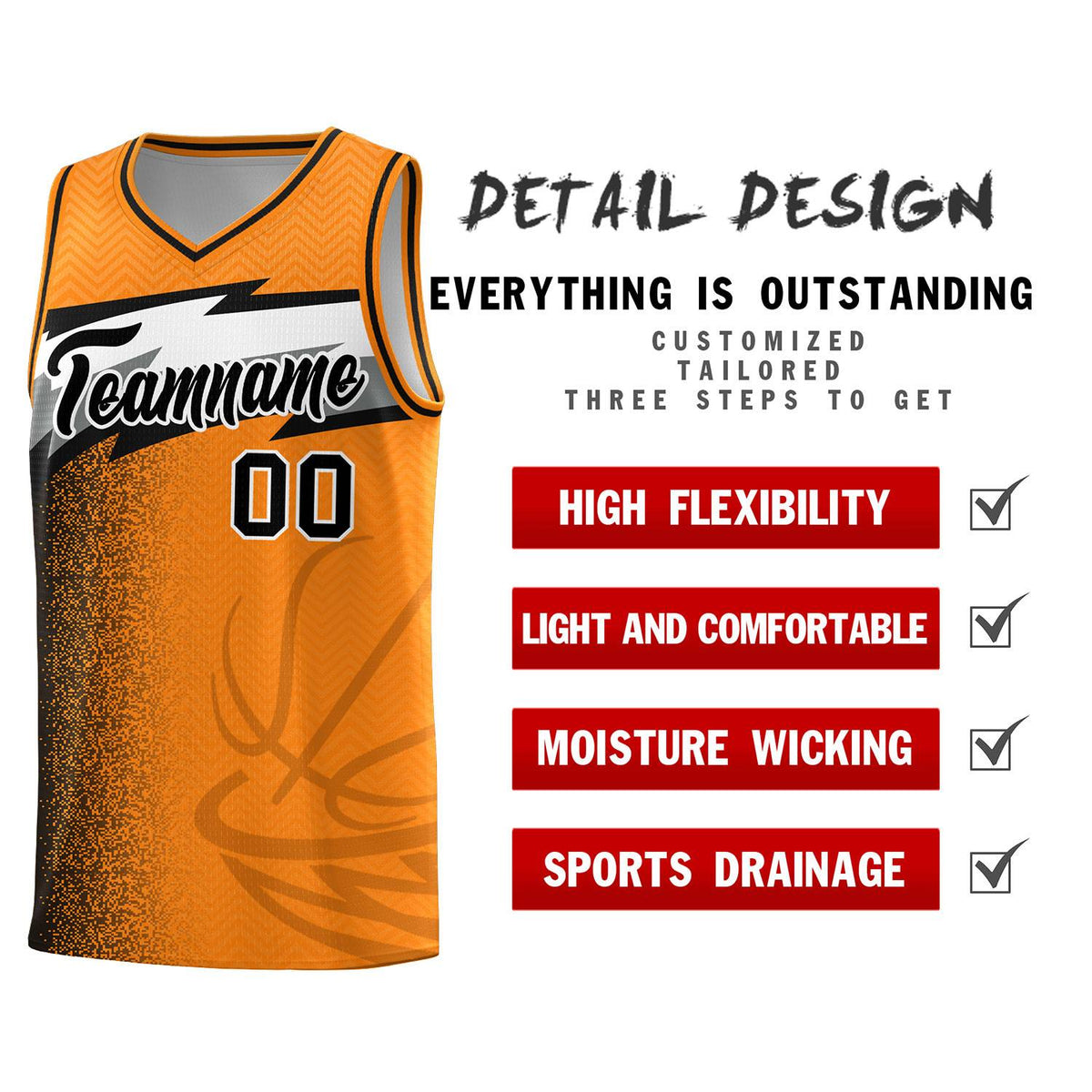 Custom Broncos Orange Dot Scatter Graffiti Pattern Sports Uniform Basketball Jersey