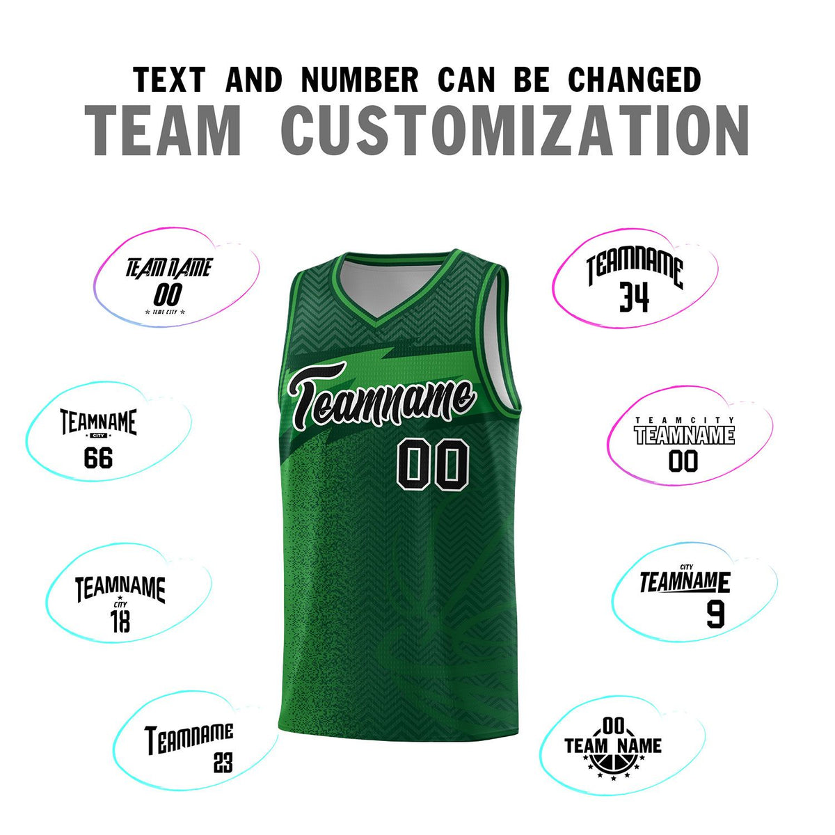 Custom Kelly Green Dot Scatter Graffiti Pattern Sports Uniform Basketball Jersey