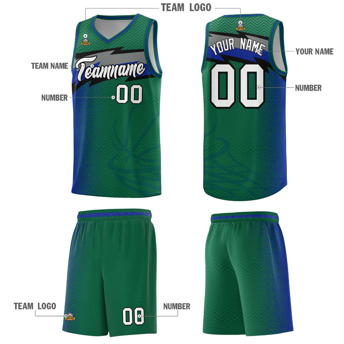Custom Kelly Green Dot Scatter Graffiti Pattern Sports Uniform Basketball Jersey