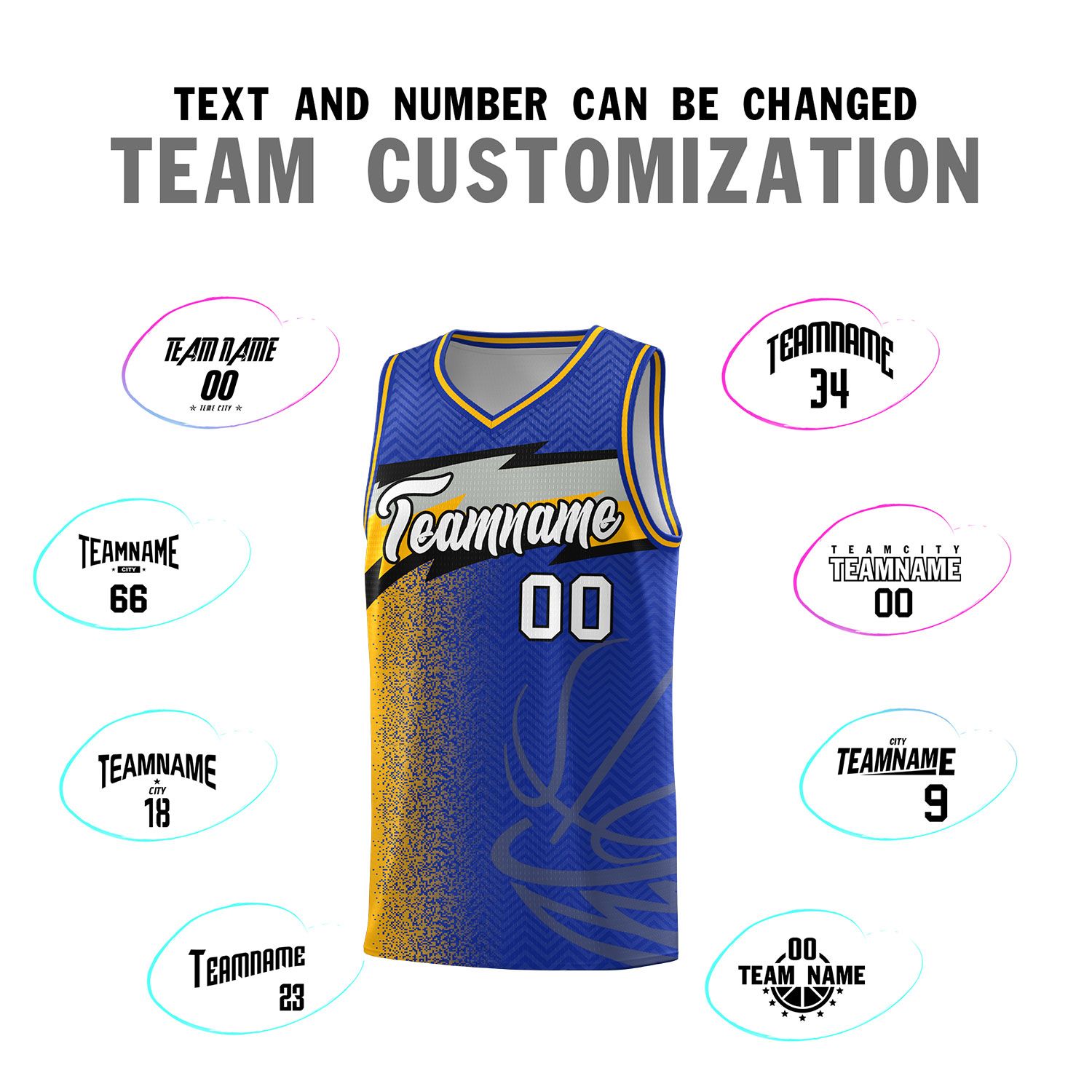 Custom Royal Dot Scatter Graffiti Pattern Sports Uniform Basketball Jersey