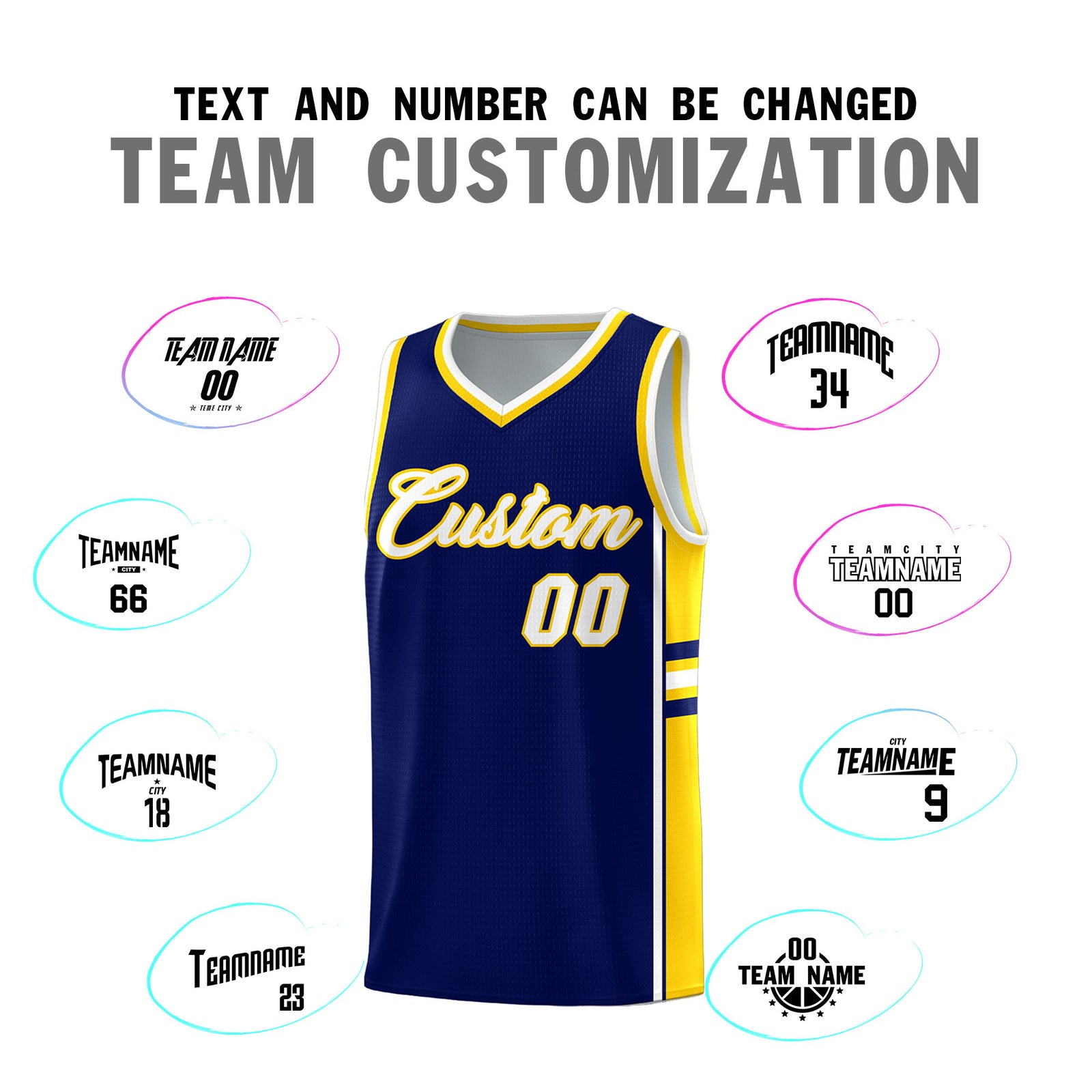 Custom Youth Basketball Jersey - Navy Gold Two-Tone Varsity Jersey Set