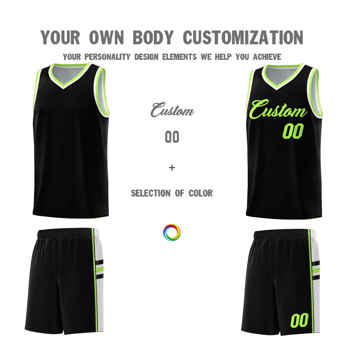 Custom Youth Basketball Jersey - Black White Two-Tone Classic Varsity Uniform