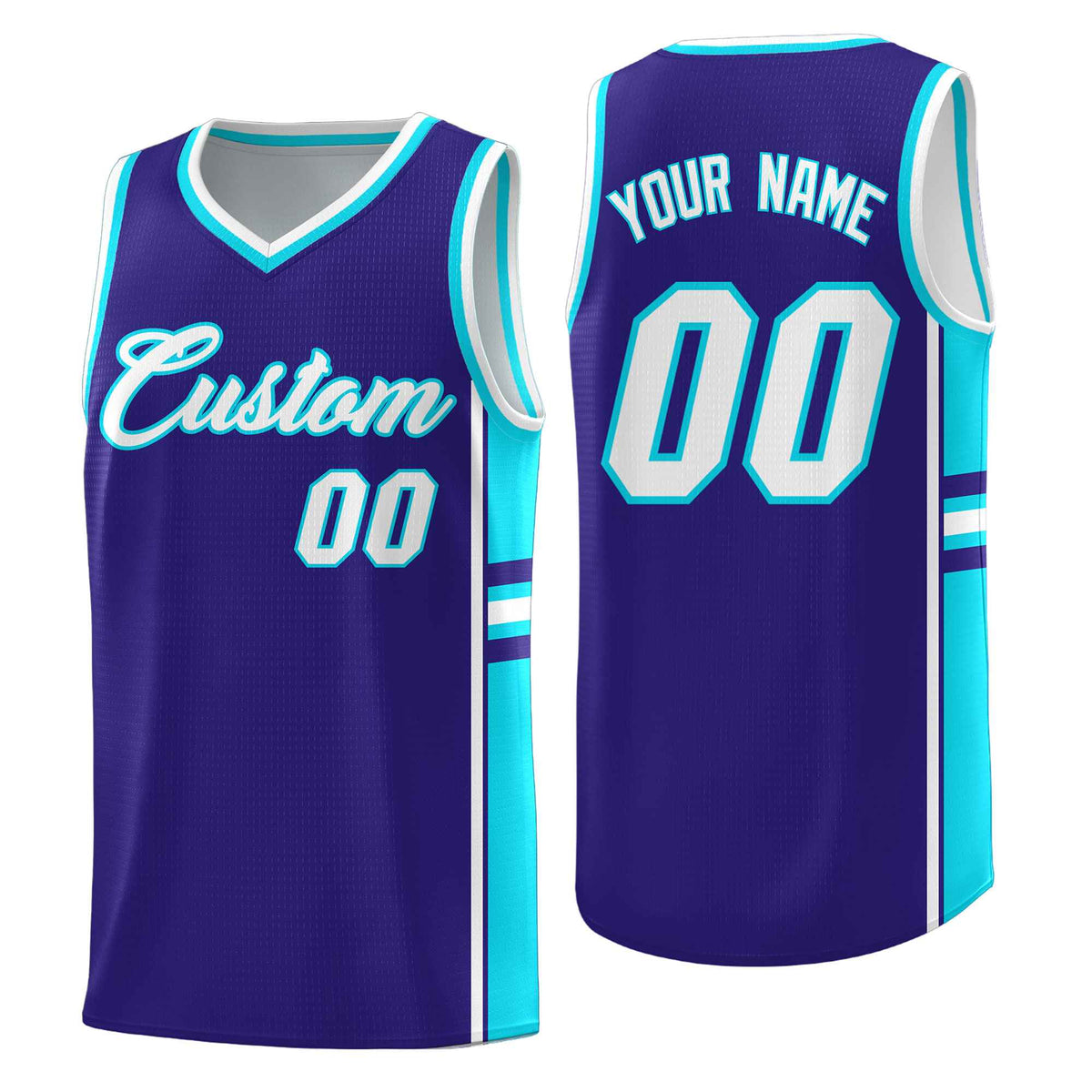 Custom Youth Basketball Jersey - Royal Sky Blue Two-Tone Varsity Jersey Set