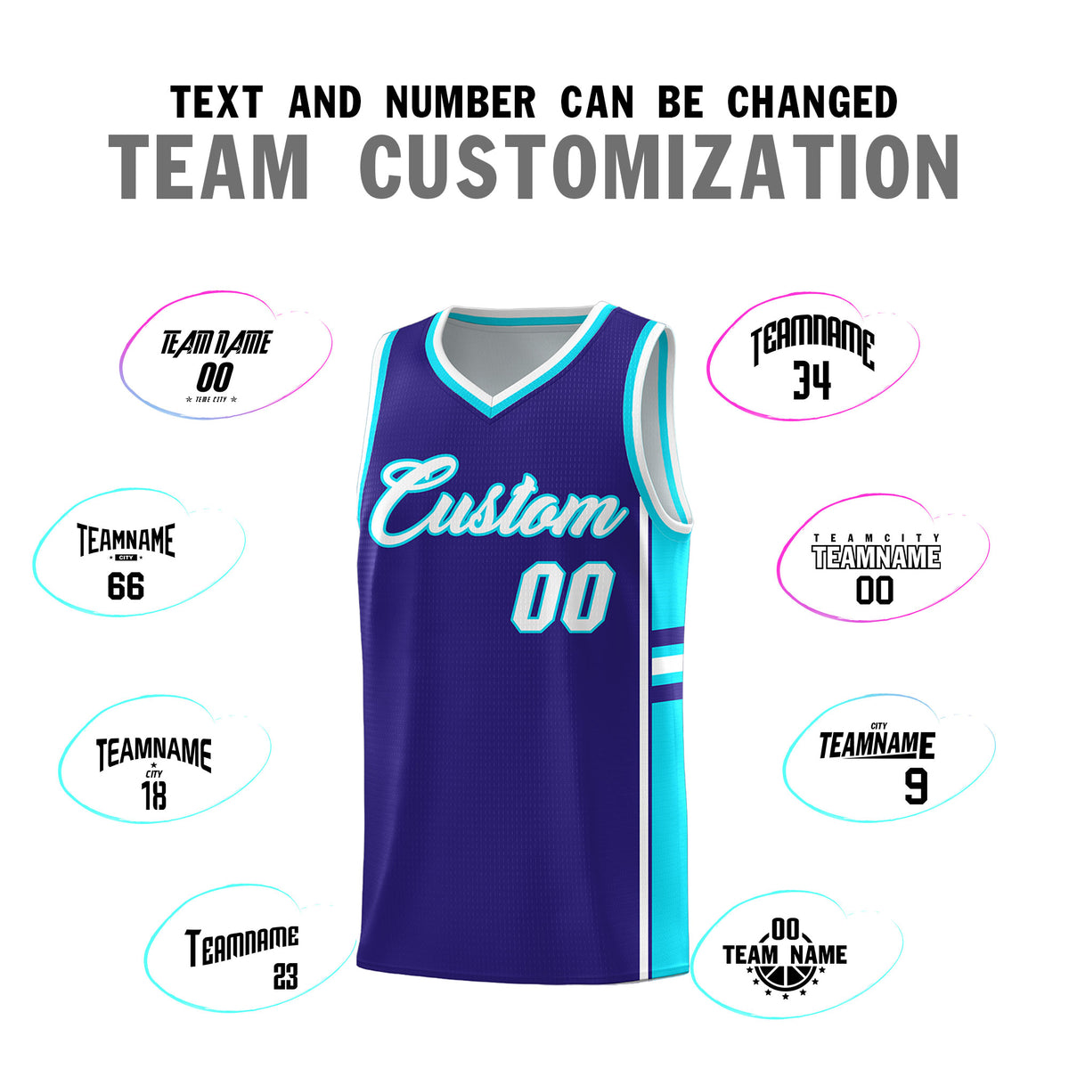 Custom Youth Basketball Jersey - Royal Sky Blue Two-Tone Varsity Jersey Set