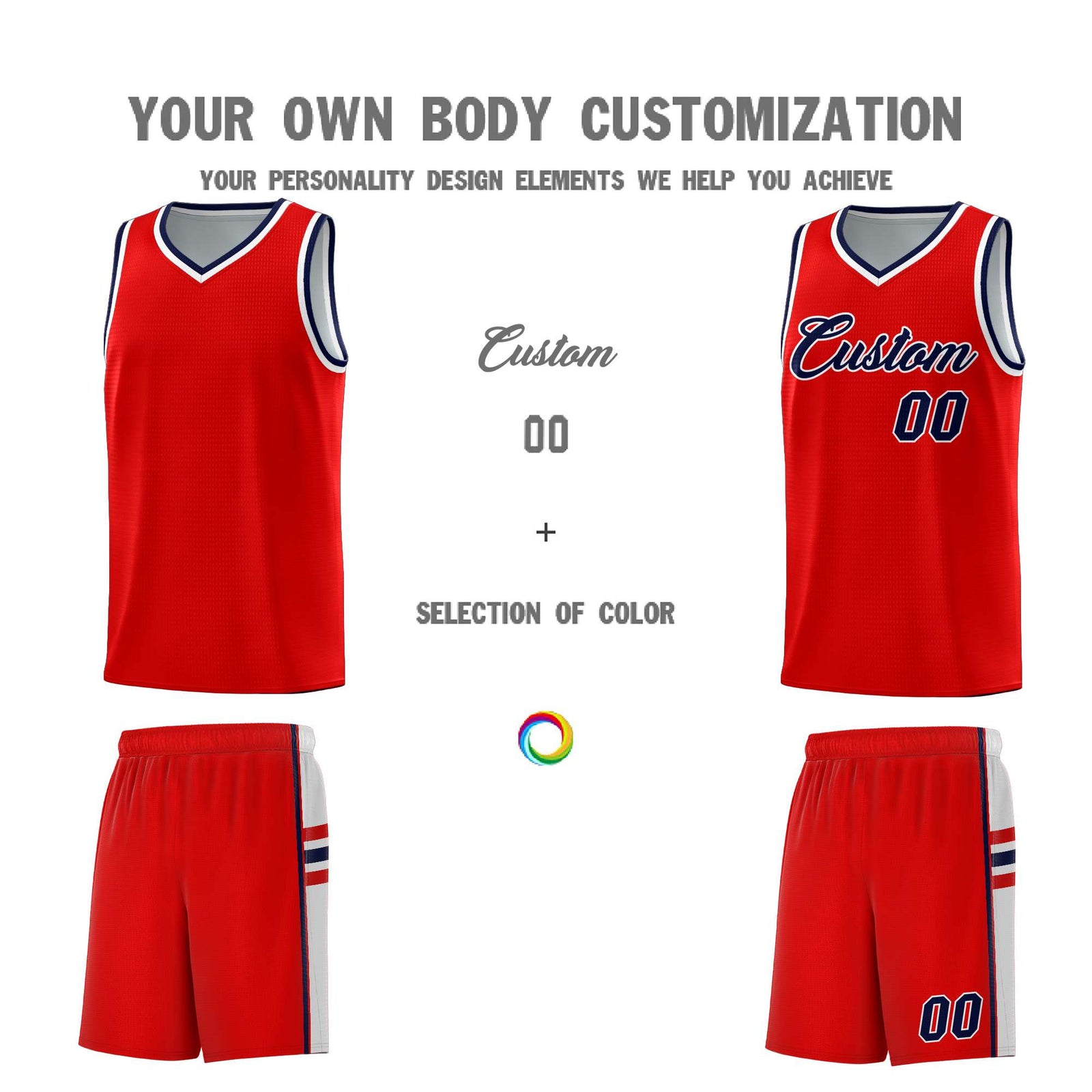 Custom Youth Basketball Jersey - Red White Two-Tone Classic Varsity Uniform
