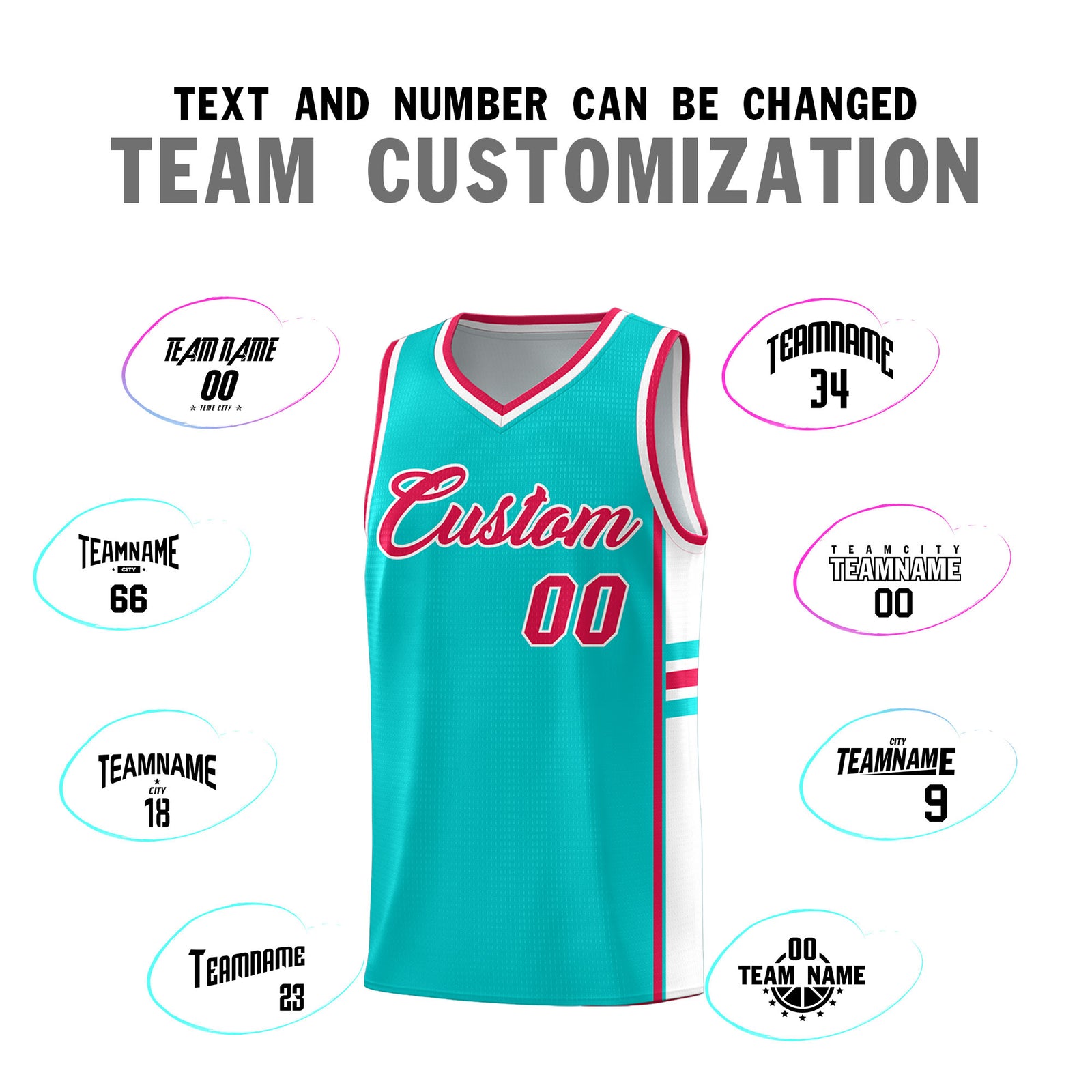 Custom Youth Basketball Jersey - Aqua White Two-Tone Classic Varsity Uniform