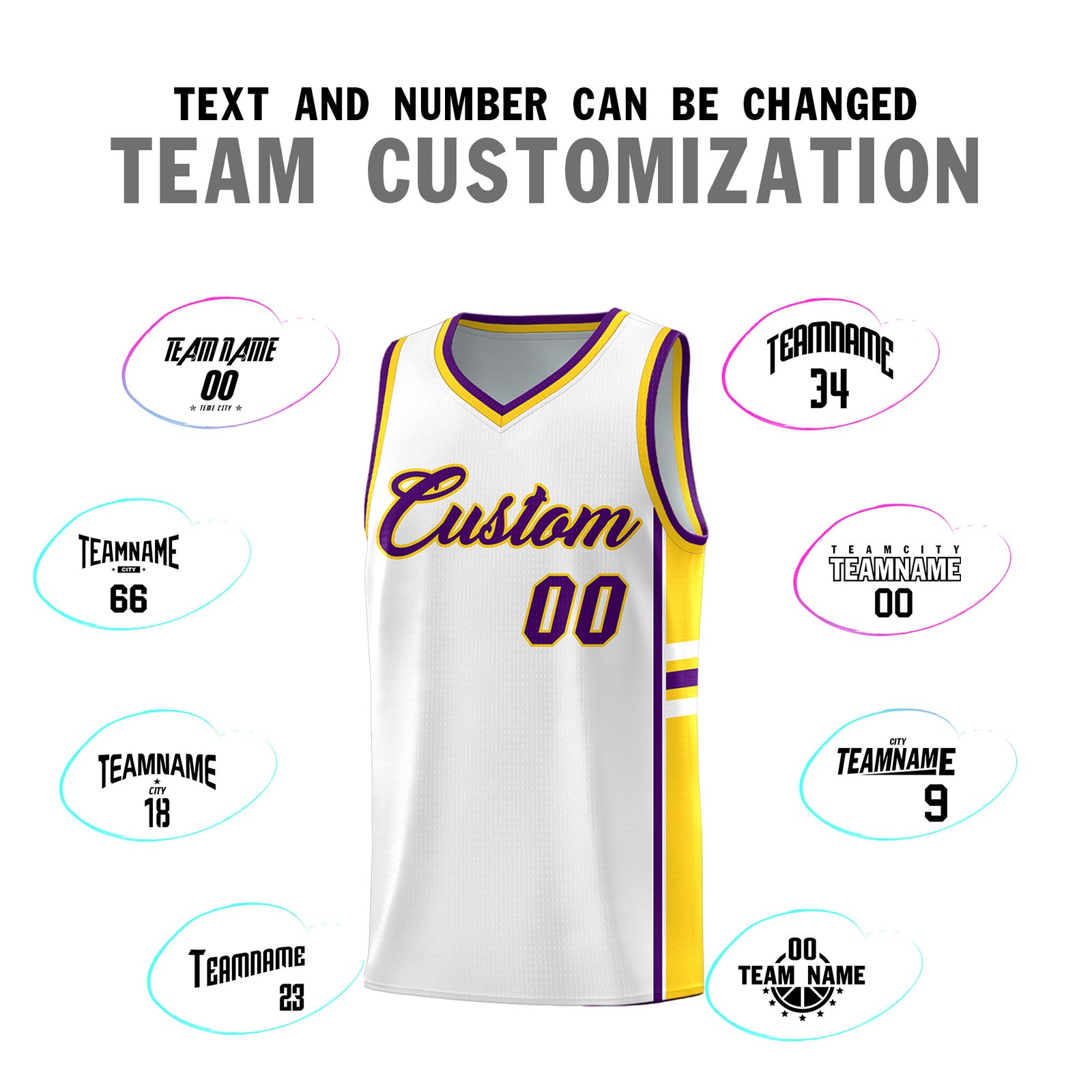 Custom Youth Basketball Jersey - White Gold Personalized Varsity Two-Tone Uniform