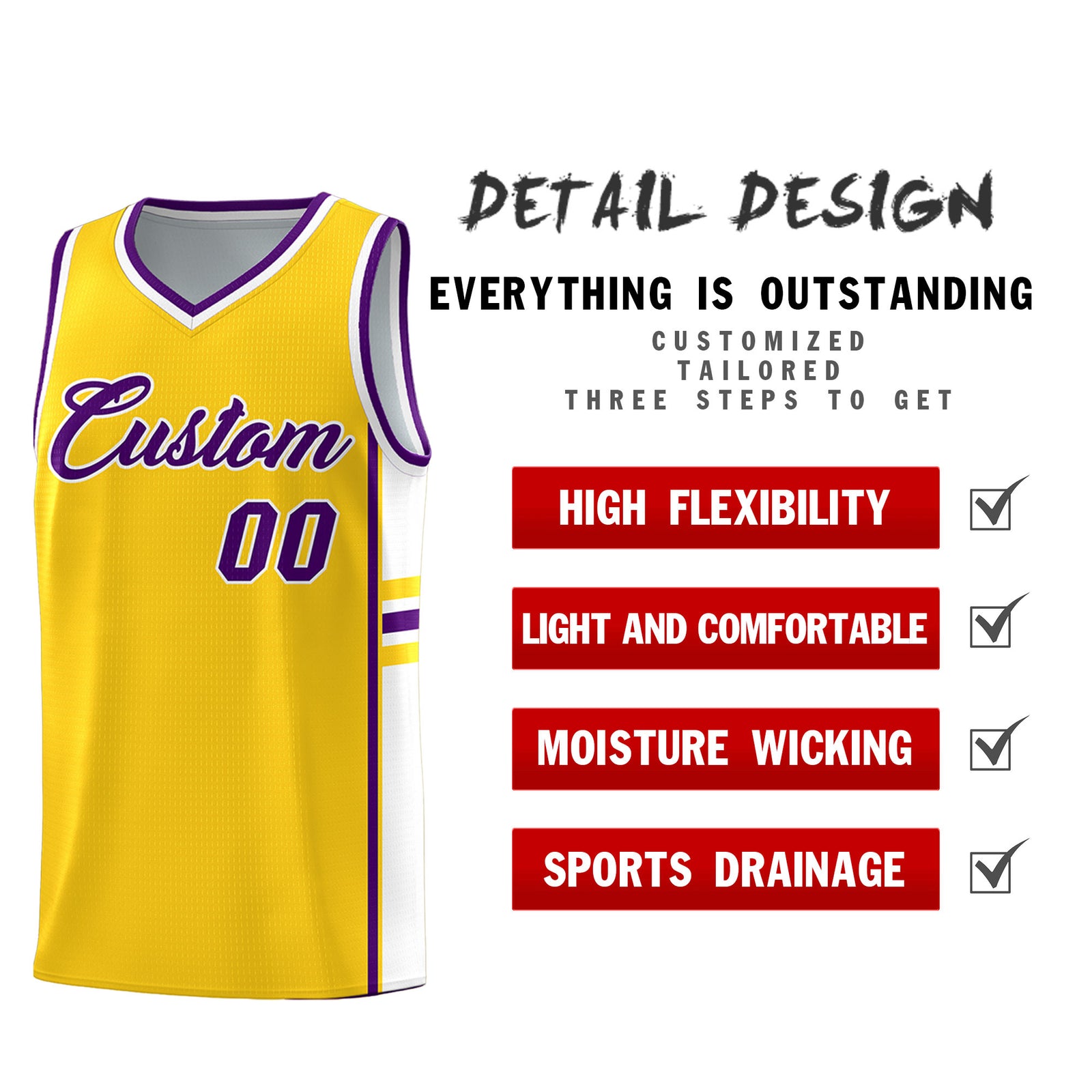 Custom Youth Basketball Jersey - Gold White Two-Tone Classic Varsity Uniform