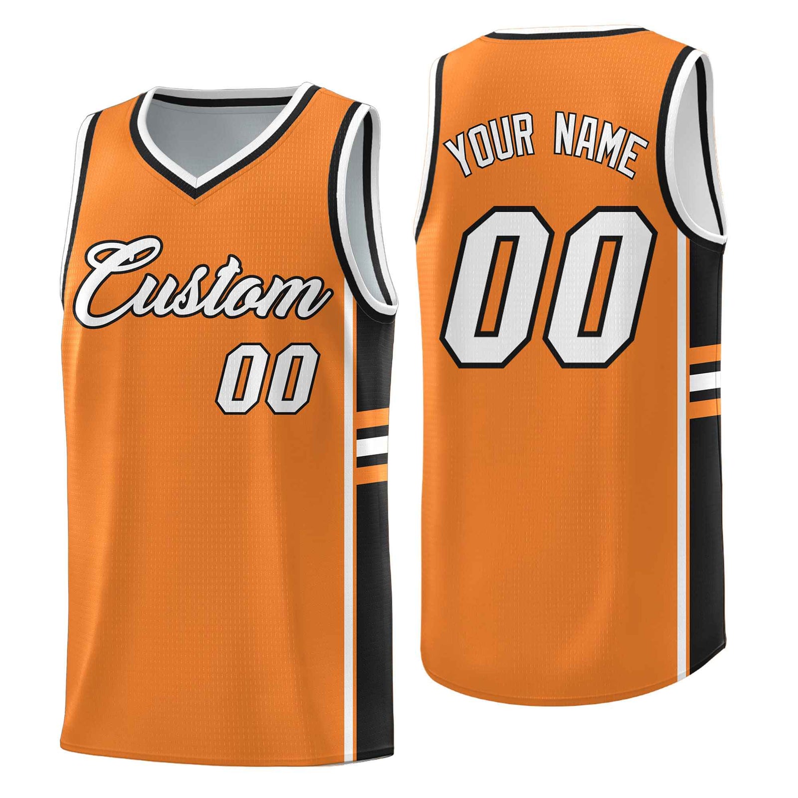 Custom Youth Basketball Jersey - Gold Orange Black Two-Tone Varsity Jersey Set
