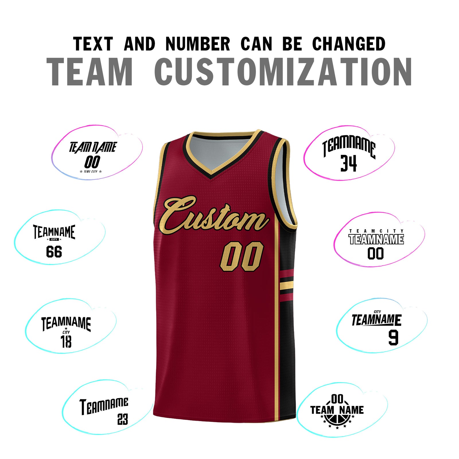 Custom Youth Basketball Jersey - Crimson Black Personalized Varsity Two-Tone Uniform