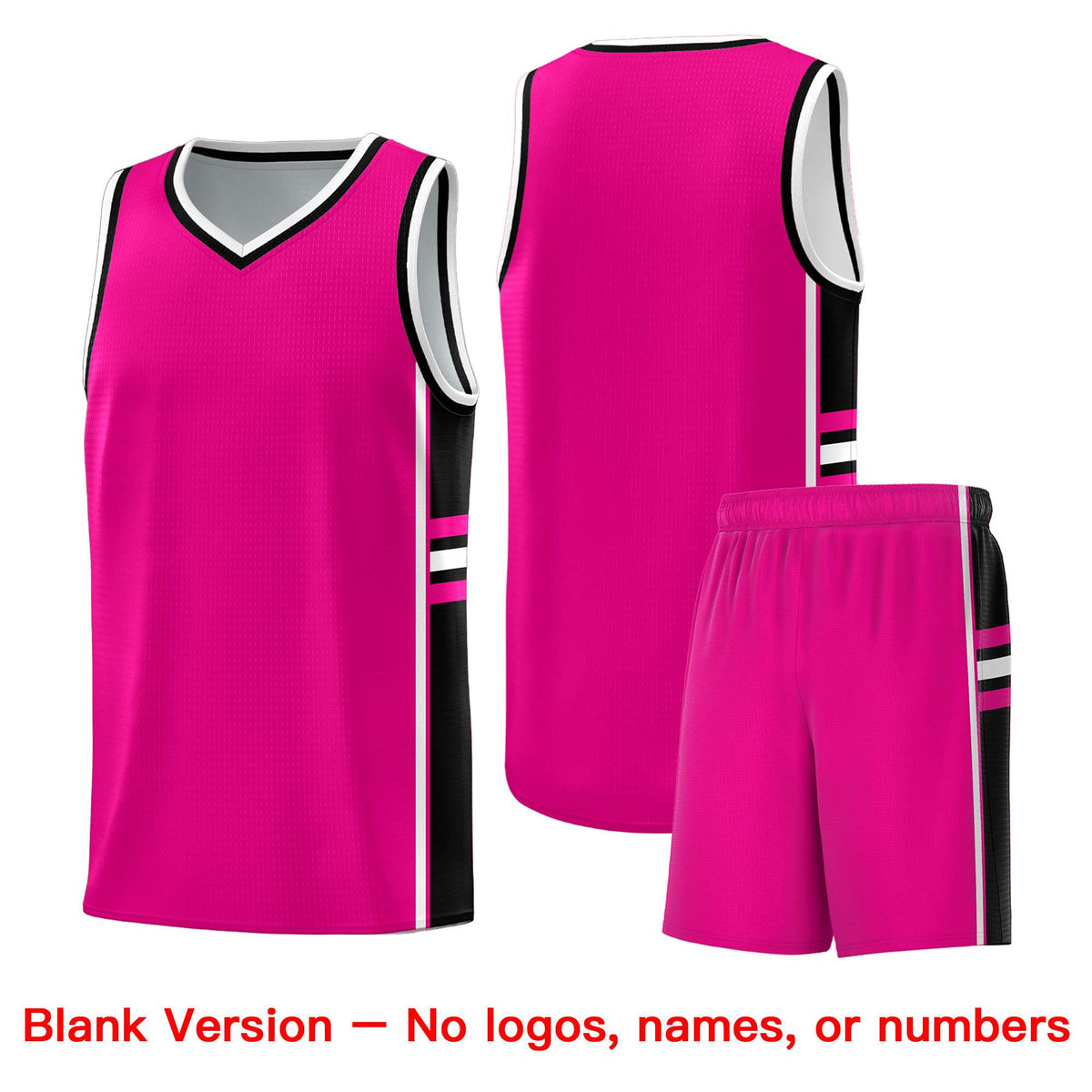 Custom Youth Basketball Jersey - Pink Black Personalized Varsity Two-Tone Uniform