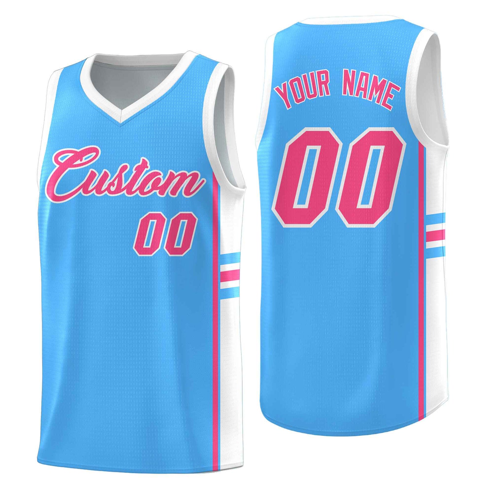 Custom Youth Basketball Jersey - Powder Blue White Personalized Varsity Two-Tone Uniform