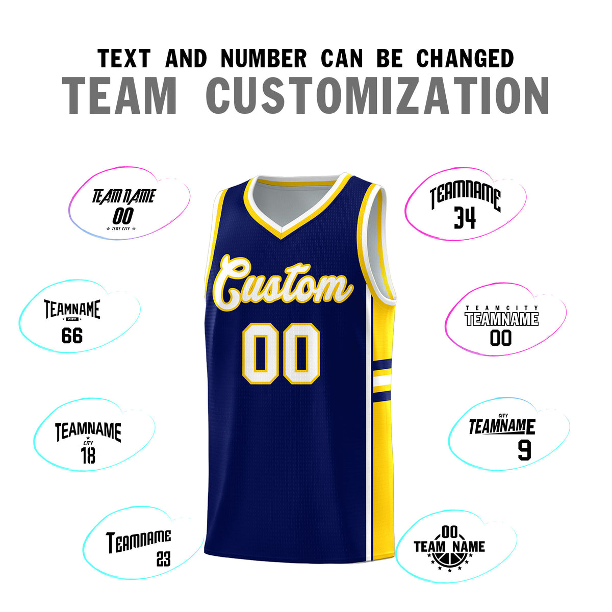 Custom Youth Basketball Jersey - Navy Gold Two-Tone Varsity Jersey Set
