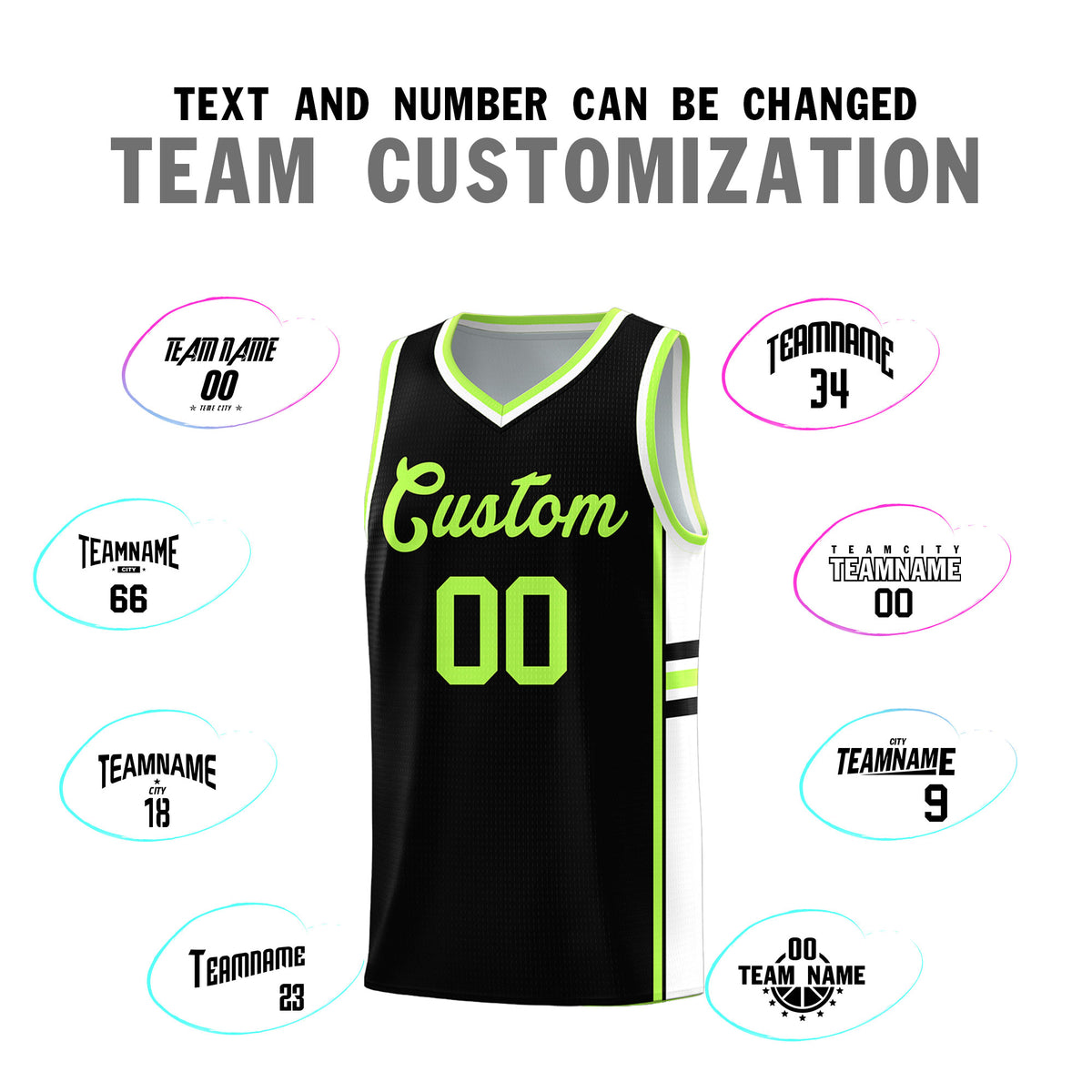 Custom Youth Basketball Jersey - Black White Two-Tone Classic Varsity Uniform