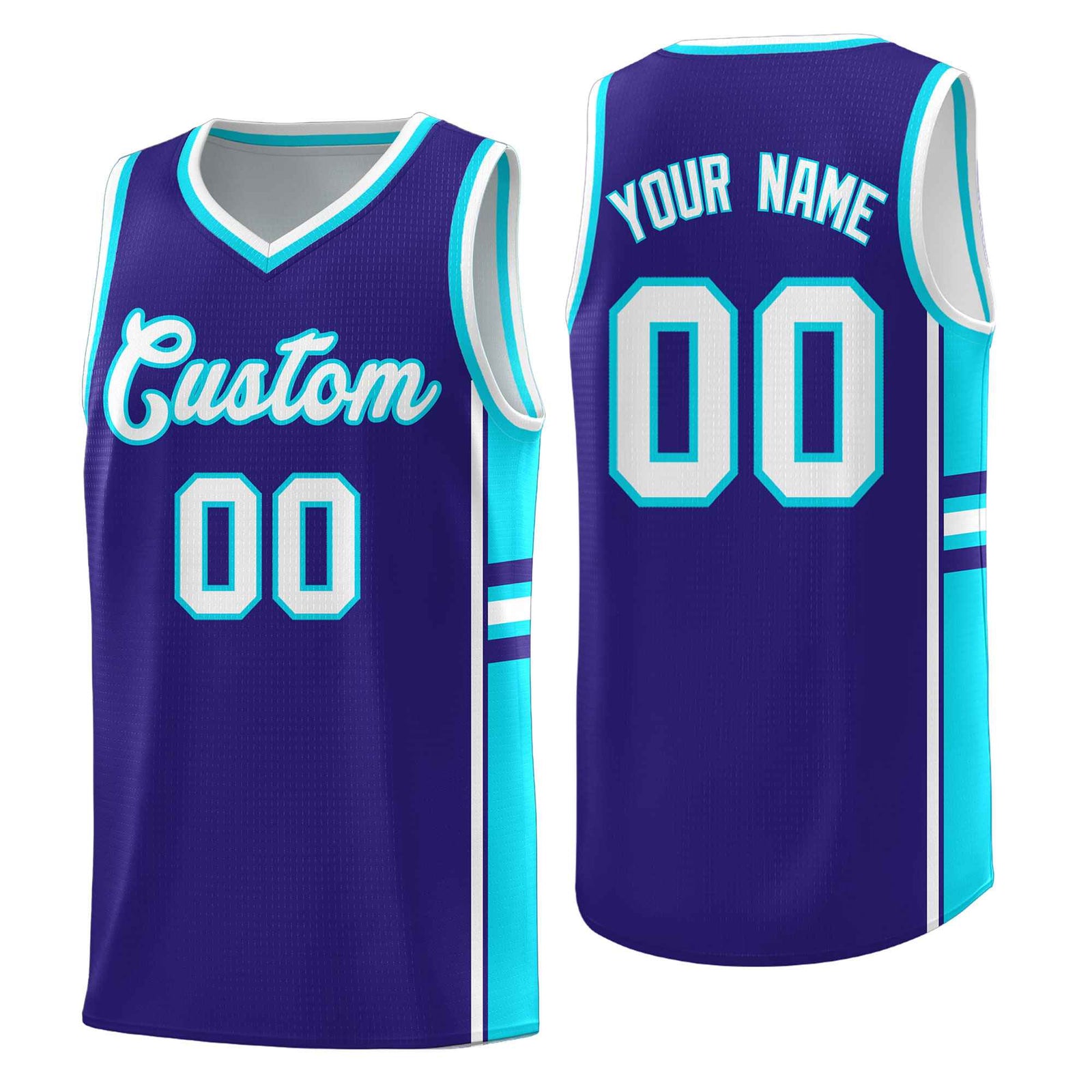 Custom Youth Basketball Jersey - Royal Sky Blue Two-Tone Varsity Jersey Set