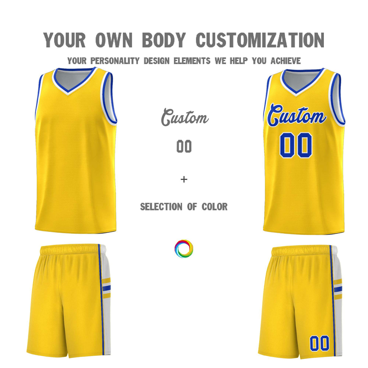 Custom Youth Basketball Jersey - Gold White Two-Tone Classic Varsity Uniform