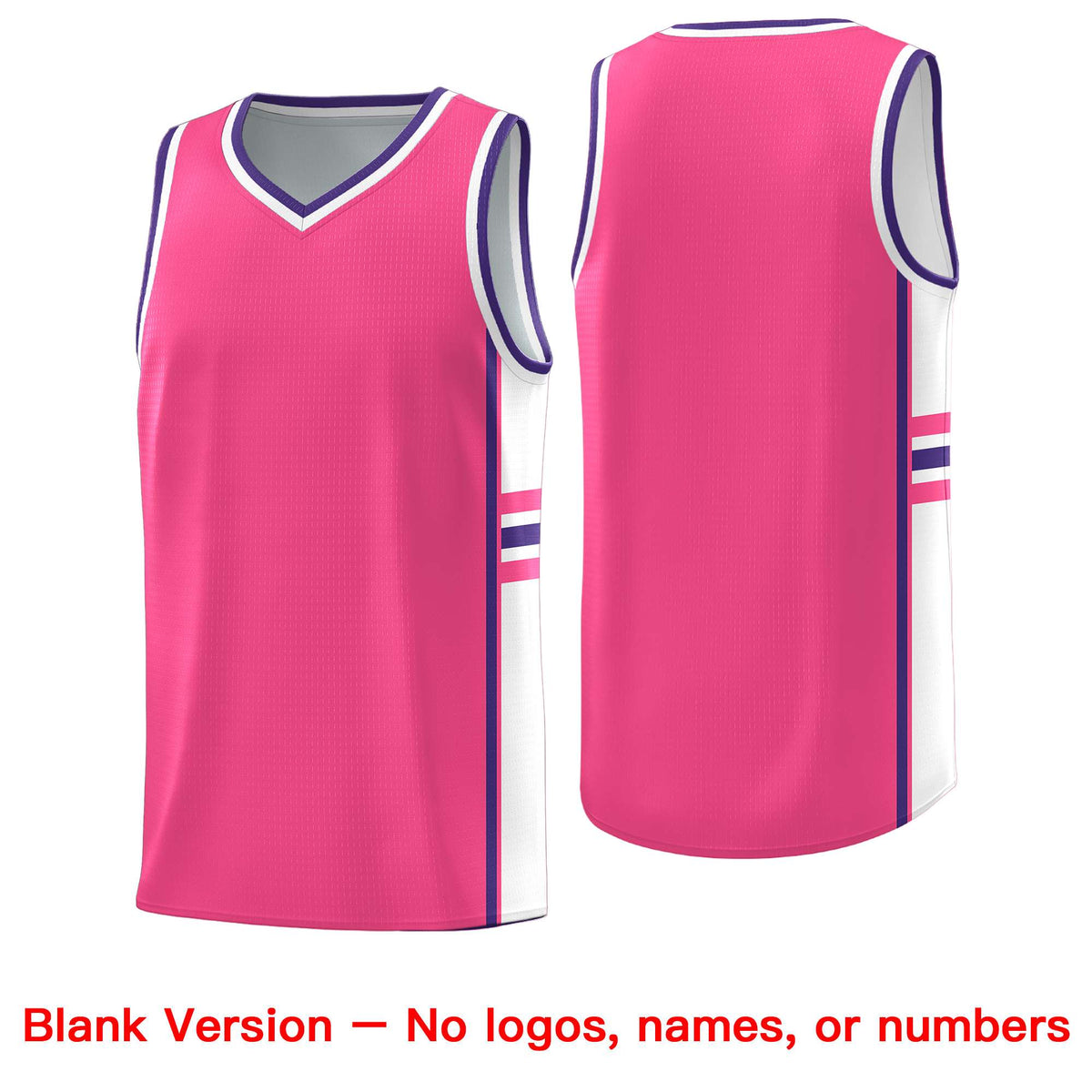 Custom Youth Basketball Jersey - Pink White Two-Tone Varsity Jersey Set