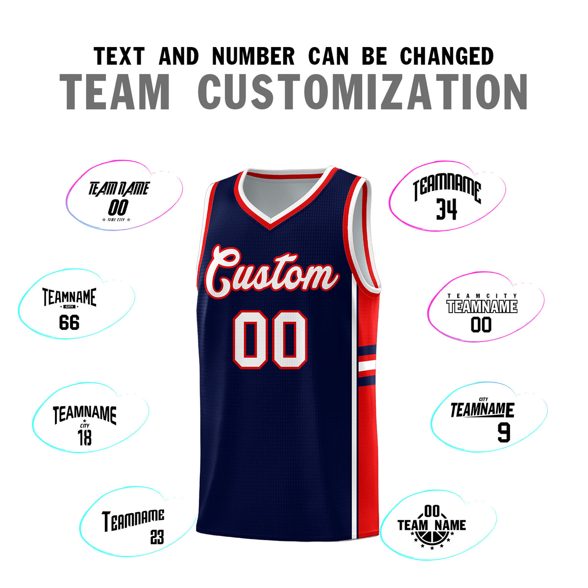Custom Youth Basketball Jersey - Navy Red Two-Tone Varsity Jersey Set