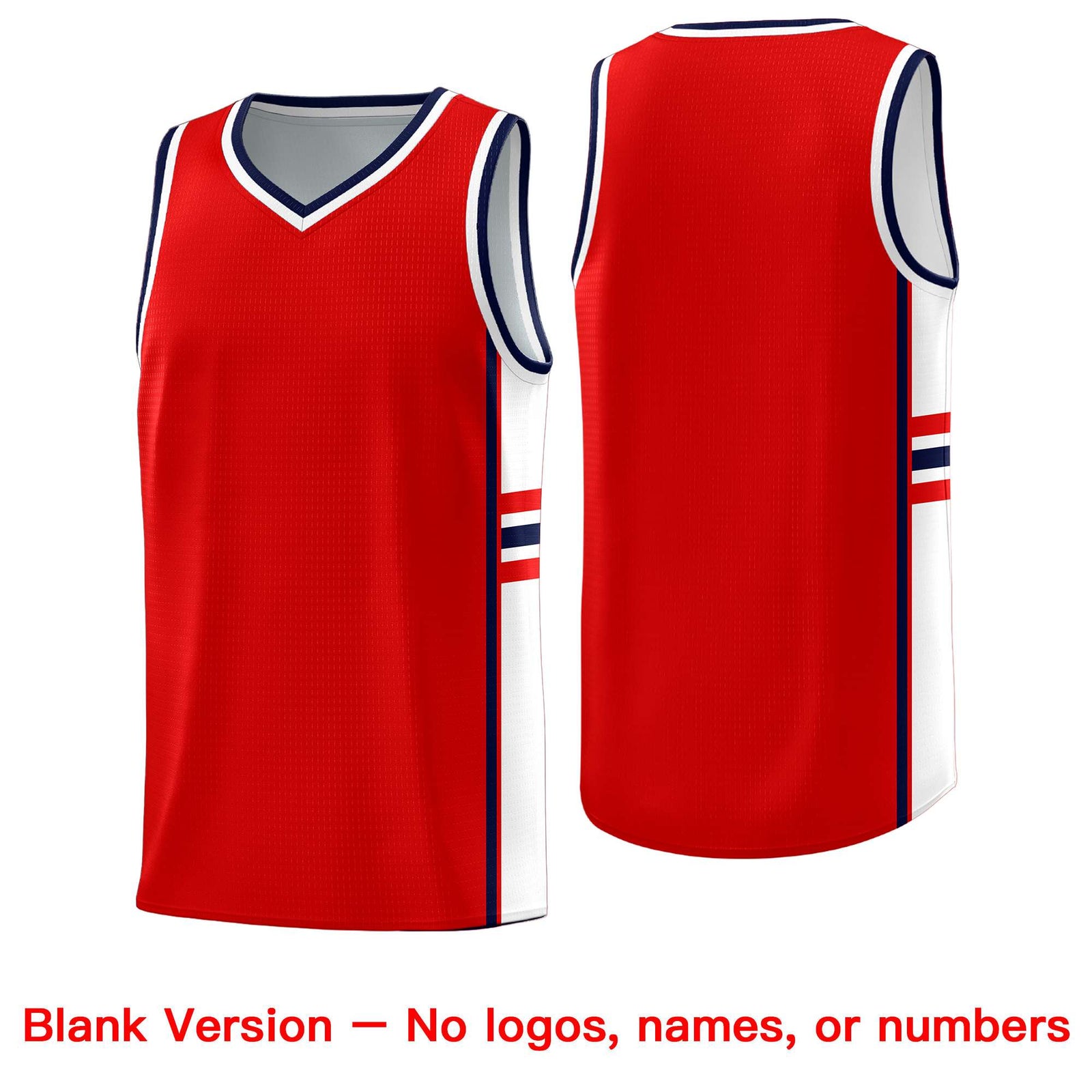 Custom Youth Basketball Jersey - Red White Two-Tone Classic Varsity Uniform
