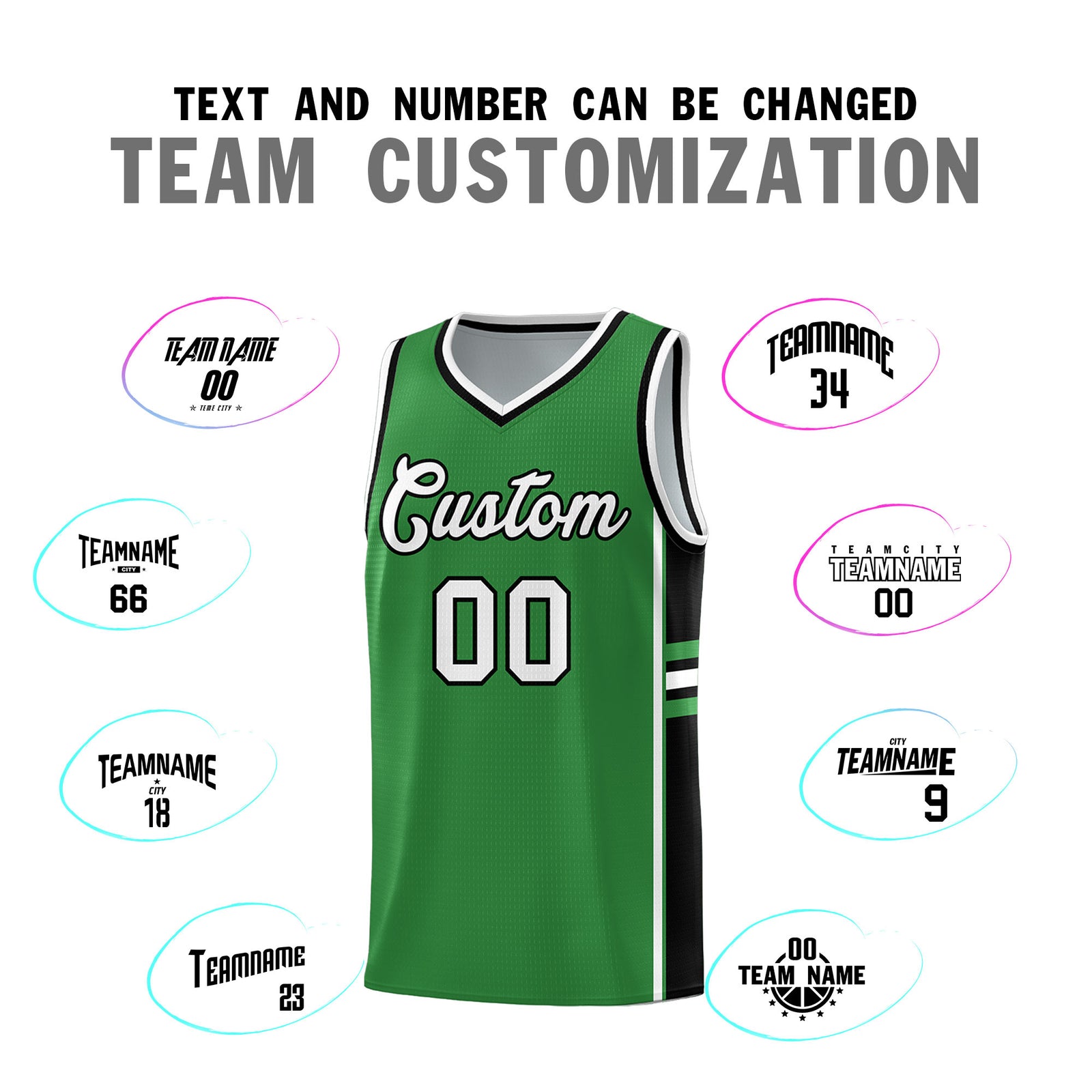 Custom Youth Basketball Jersey - Kelly Green Black Two-Tone Varsity Jersey Set