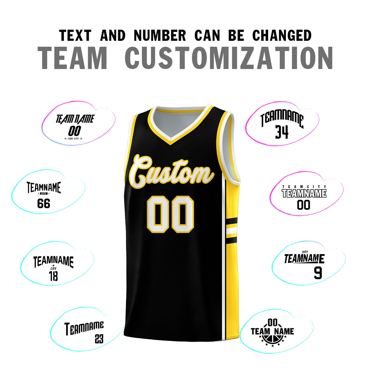 Custom Youth Basketball Jersey - Black Gold Two-Tone Varsity Jersey Set