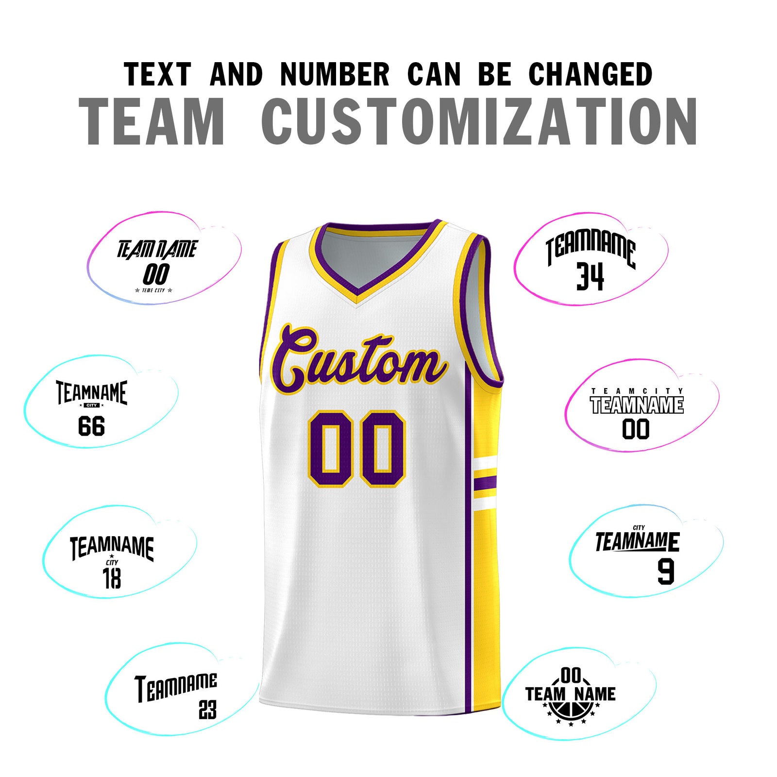 Custom Youth Basketball Jersey - White Gold Personalized Varsity Two-Tone Uniform