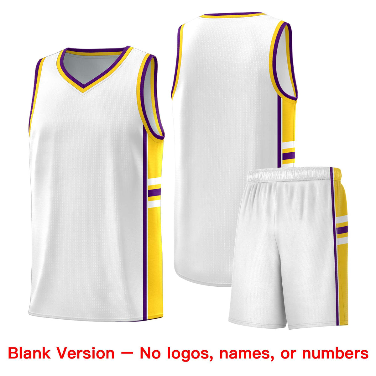 Custom Youth Basketball Jersey - White Gold Personalized Varsity Two-Tone Uniform