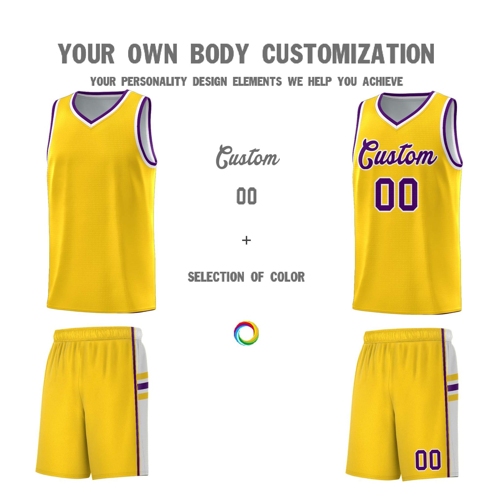 Custom Youth Basketball Jersey - Gold White Two-Tone Classic Varsity Uniform